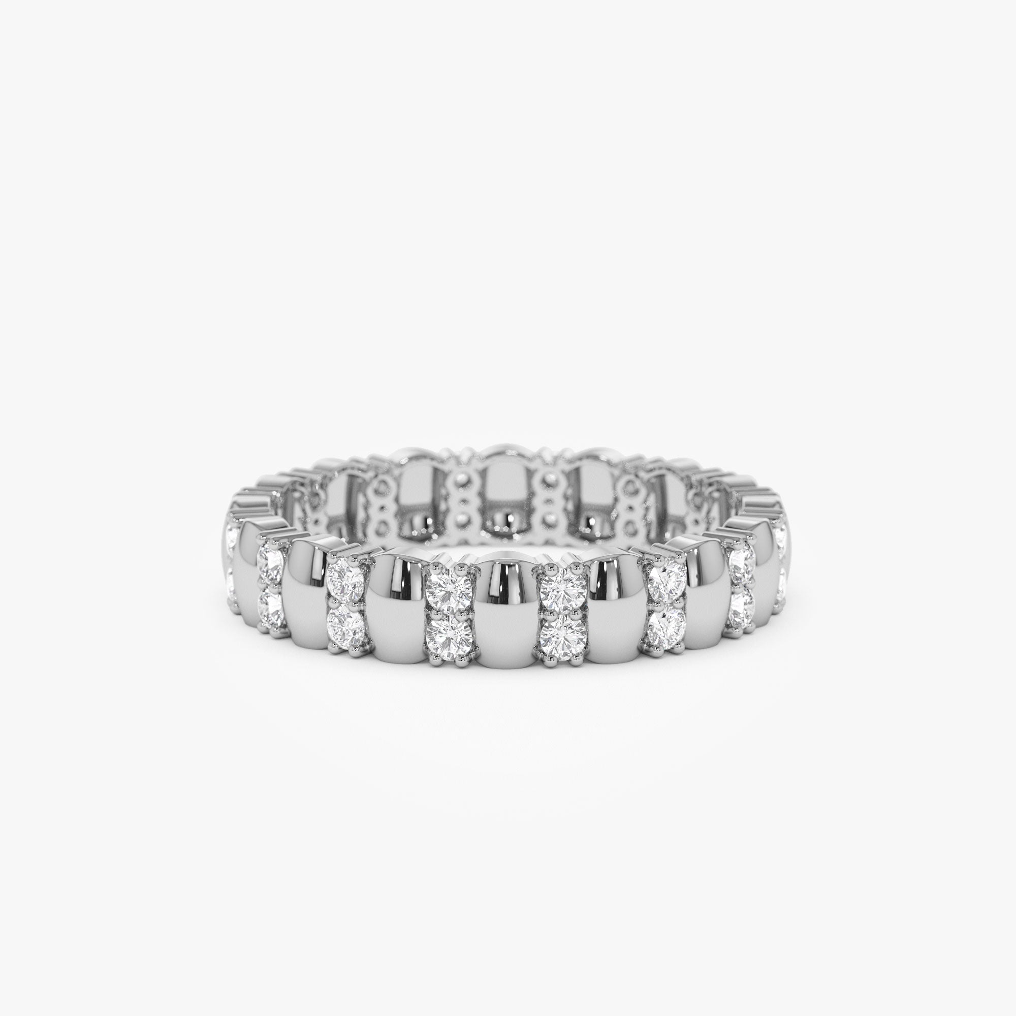 OBFJ1191 - 14k Unique Double Row Diamond Eternity Ring 8