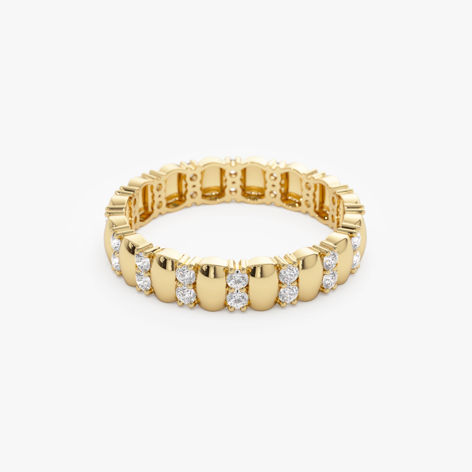 OBFJ1191 - 14k Unique Double Row Diamond Eternity Ring 9