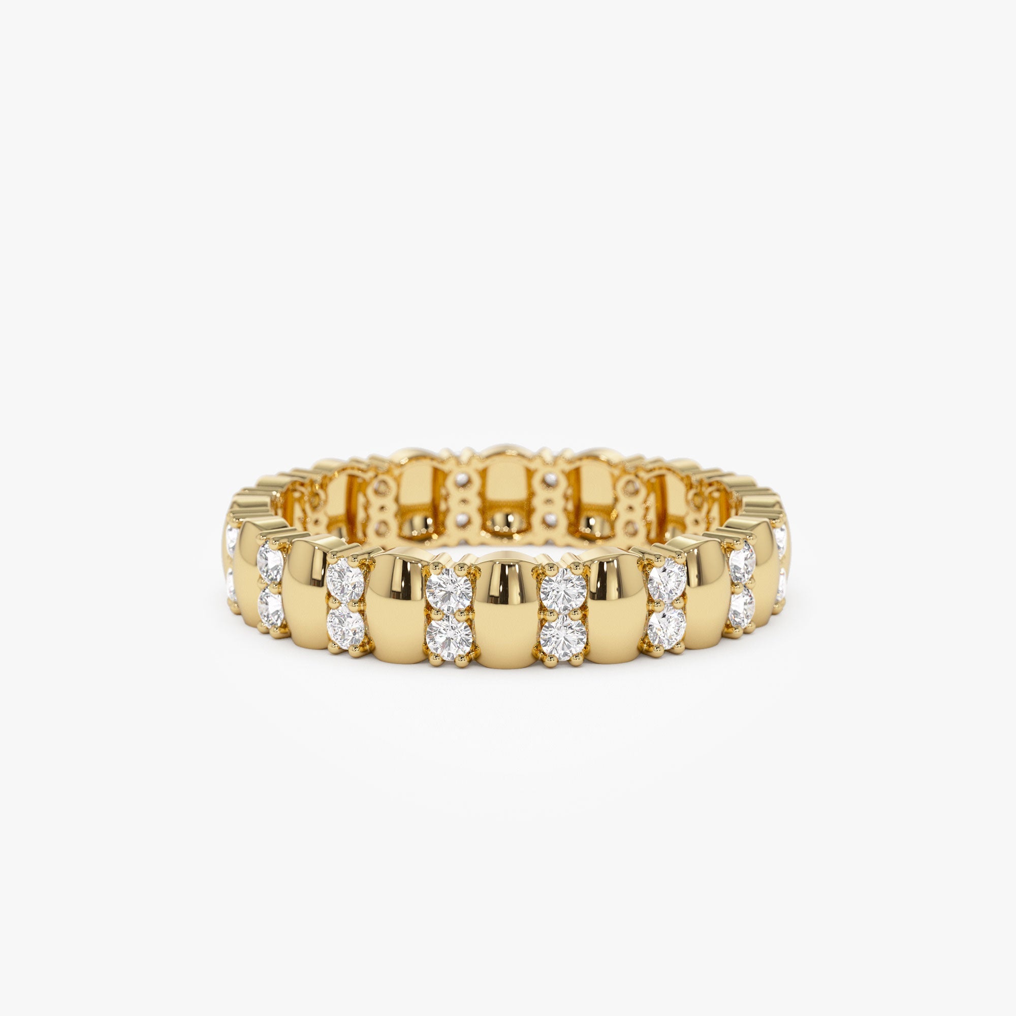 OBFJ1191 - 14k Unique Double Row Diamond Eternity Ring 1