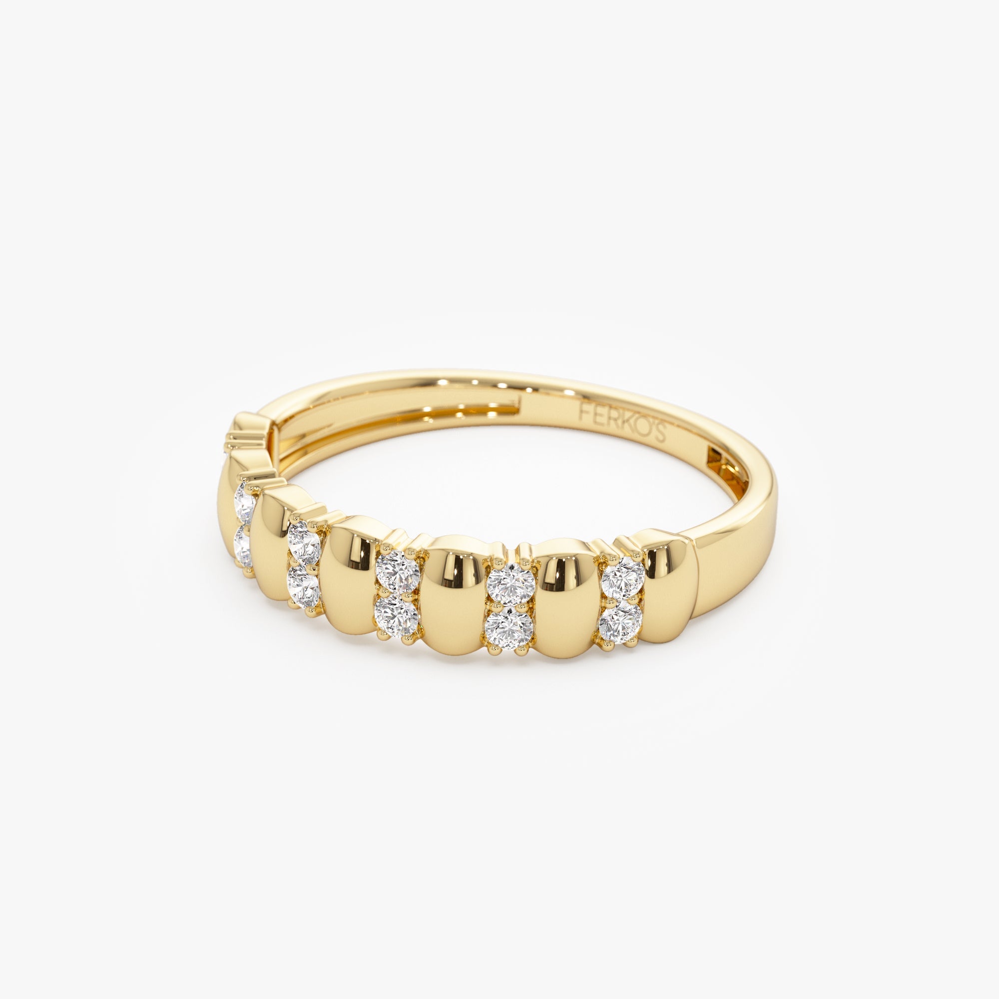 OBFJ0965 - 14K Alternating Diamond Bar Band 7