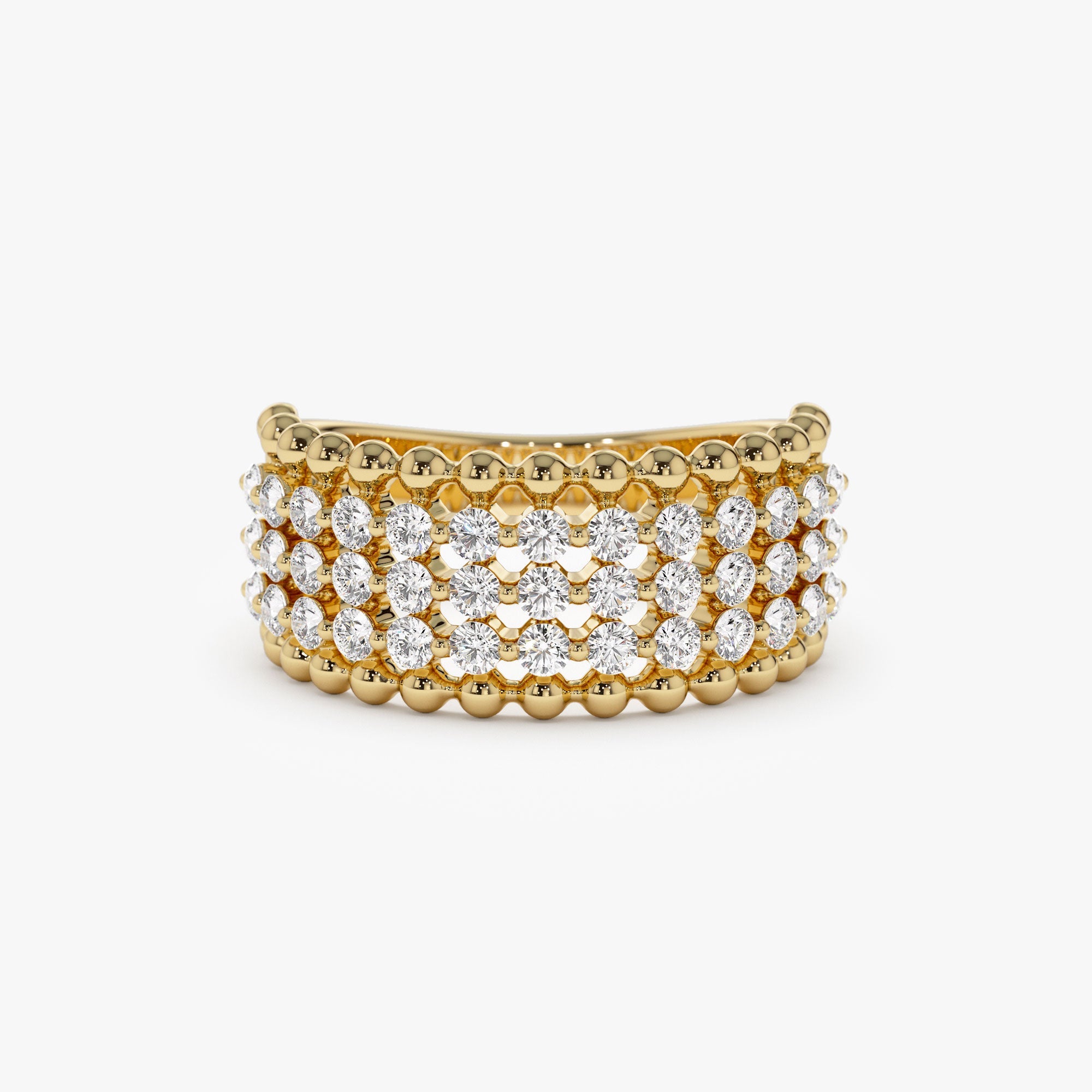 OBFJ1130 - 14k Floating Diamond Bubble Band 1