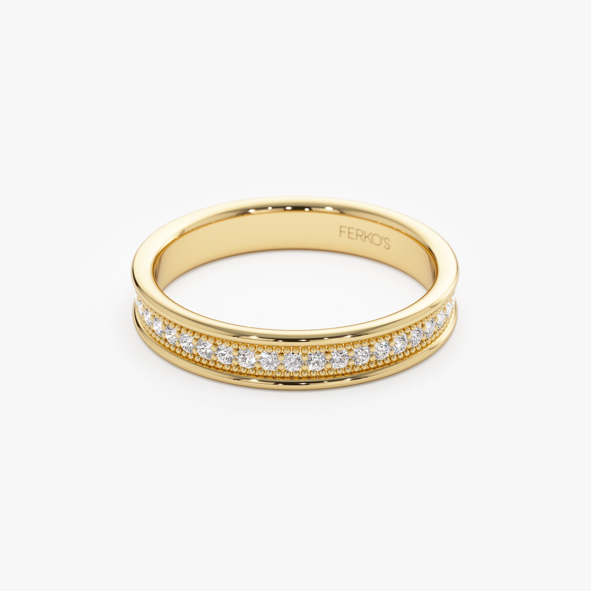 OBFJ1153 - 14k Milgran Full Eternity Diamond Ring 7