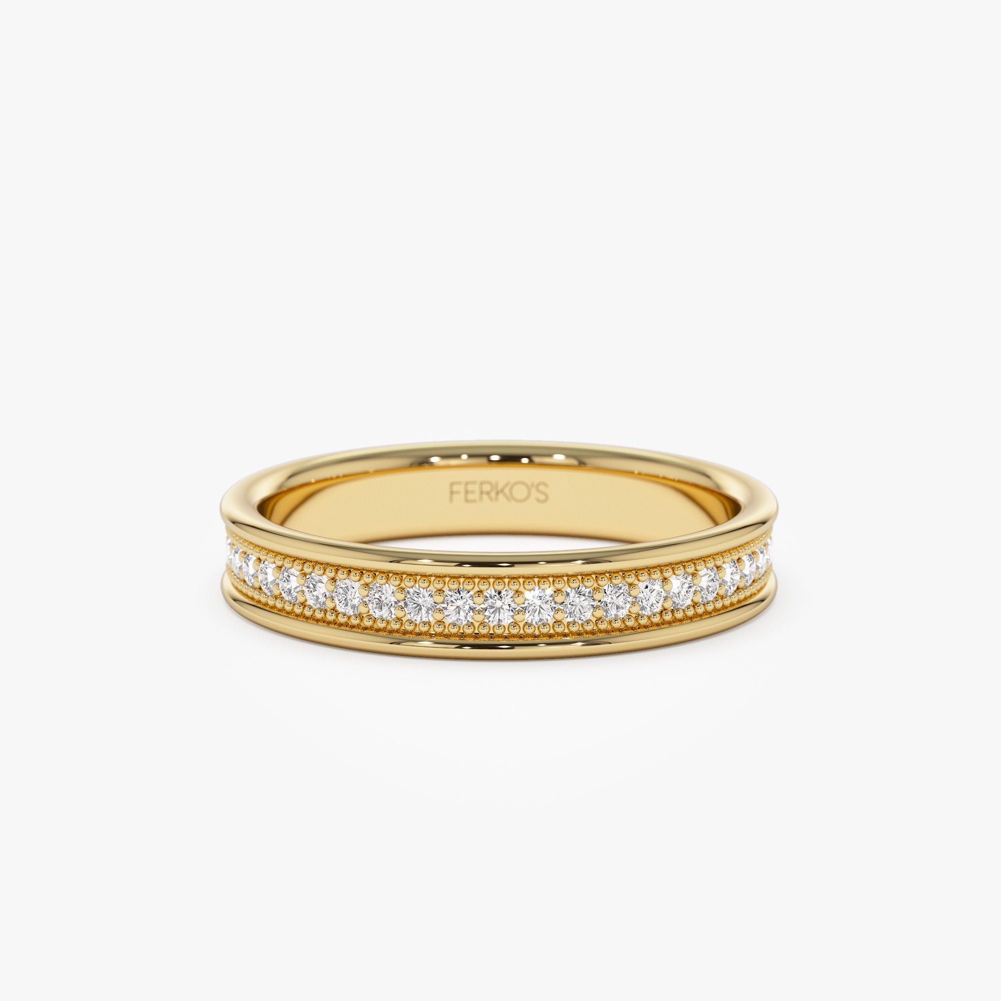 OBFJ1153 - 14k Milgran Full Eternity Diamond Ring 1