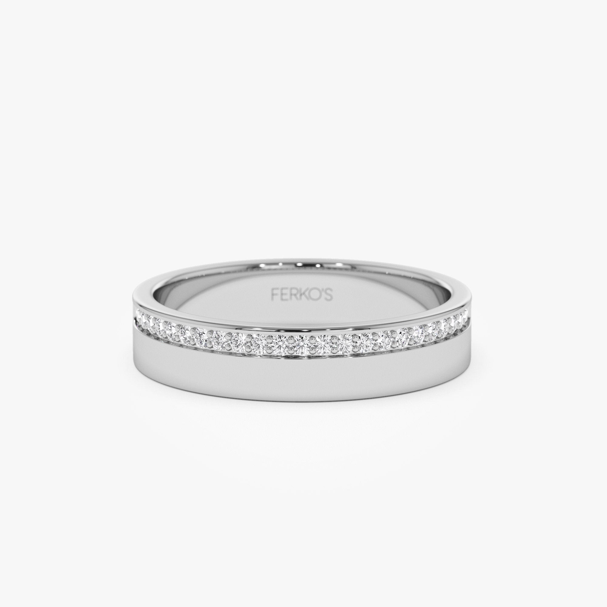 OBFJ1034 - 14K 4MM Half Eternity Diamond Wedding Band 7