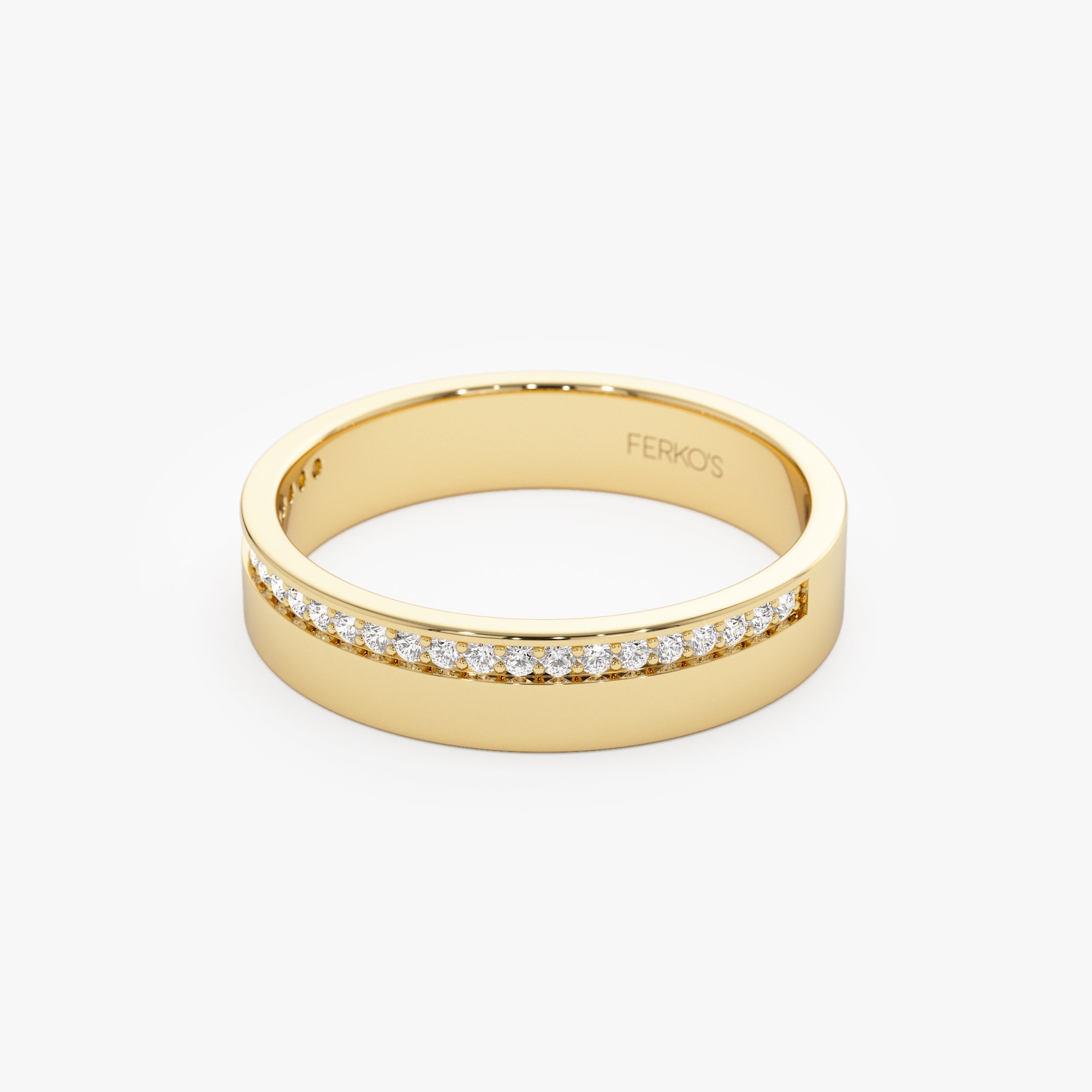 OBFJ1034 - 14K 4MM Half Eternity Diamond Wedding Band 8
