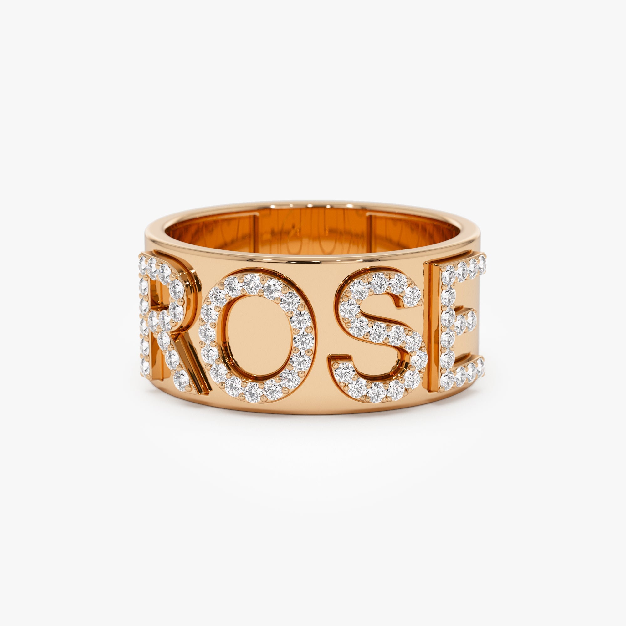 OBFJ0926 - 14K Chunky Diamond Name Band 6
