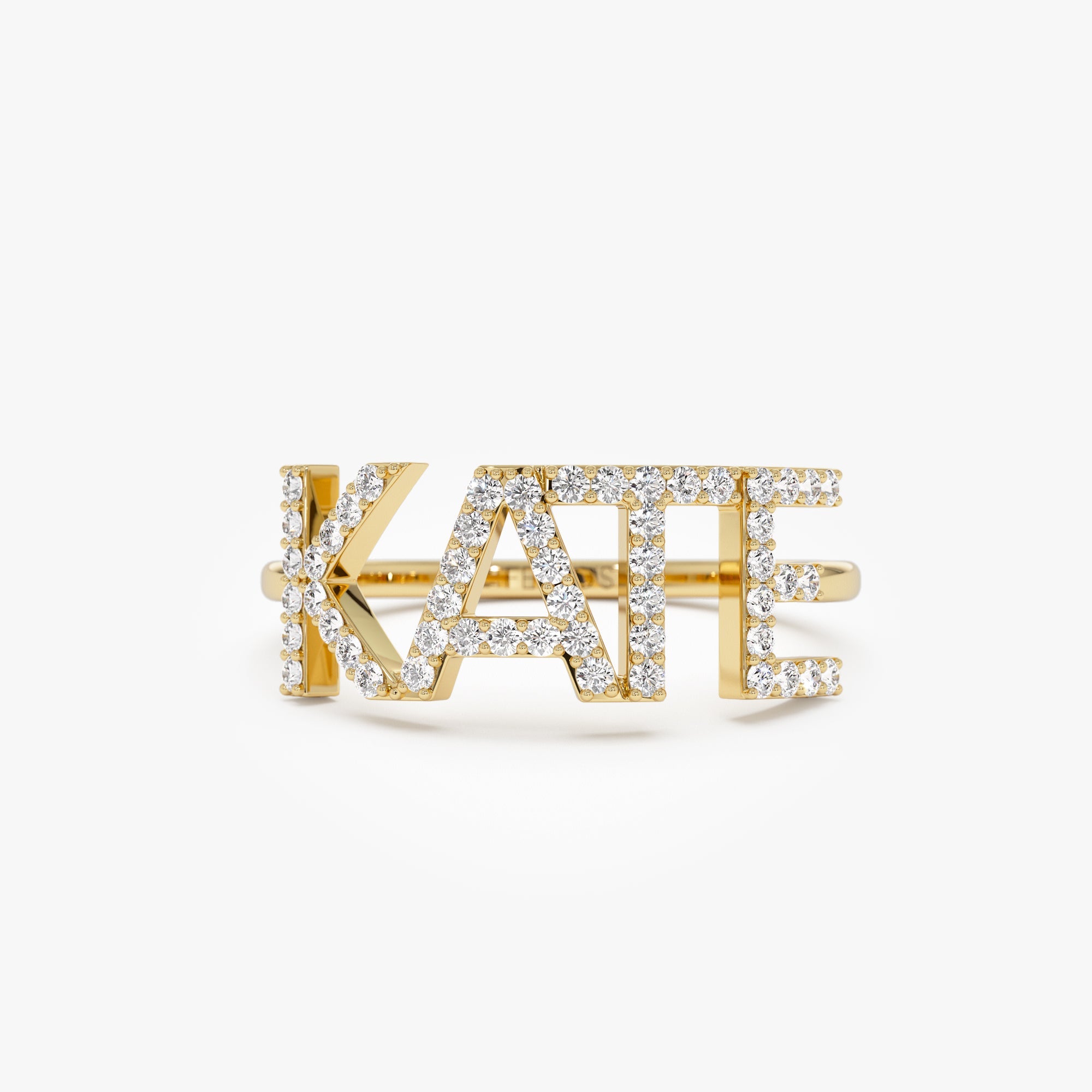 OBFJ0927 - 14K Diamond Personalized Name Ring 1