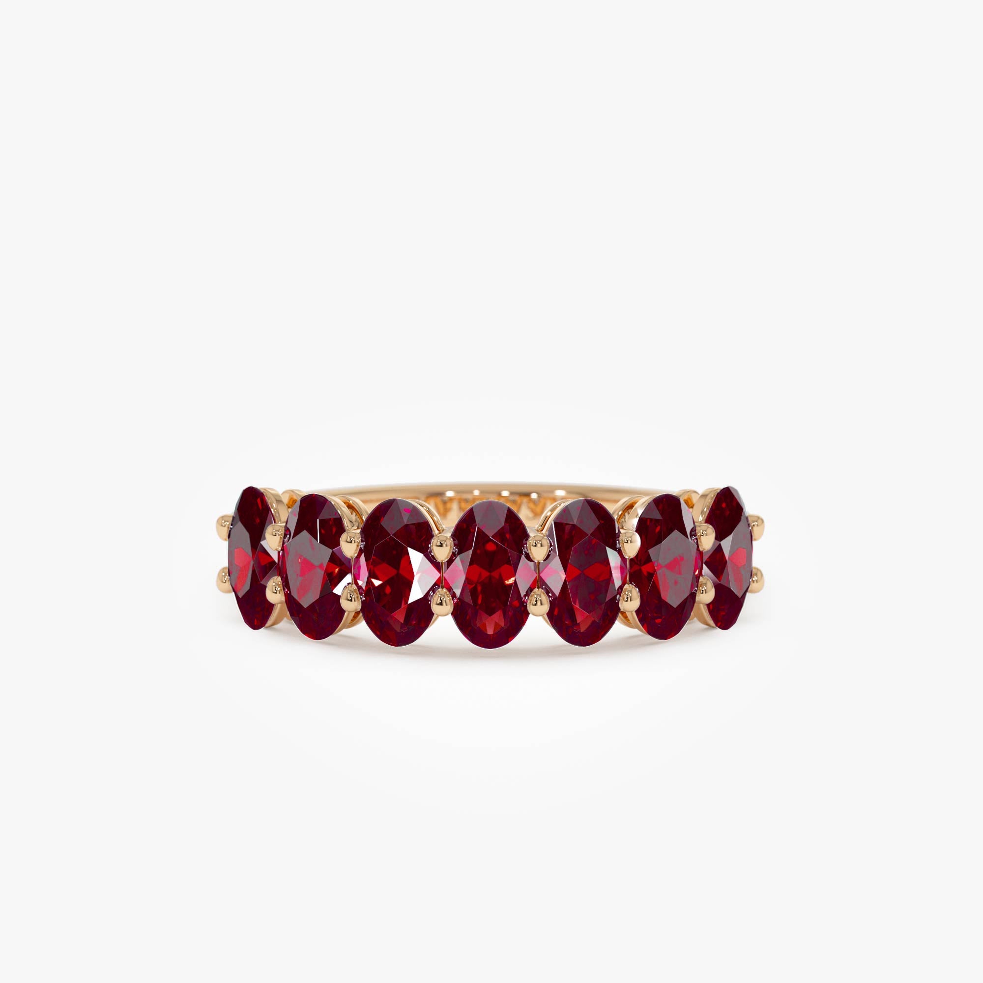 OBFJ0854 - 14k Oval Shaped Basket Setting Ruby Ring 7