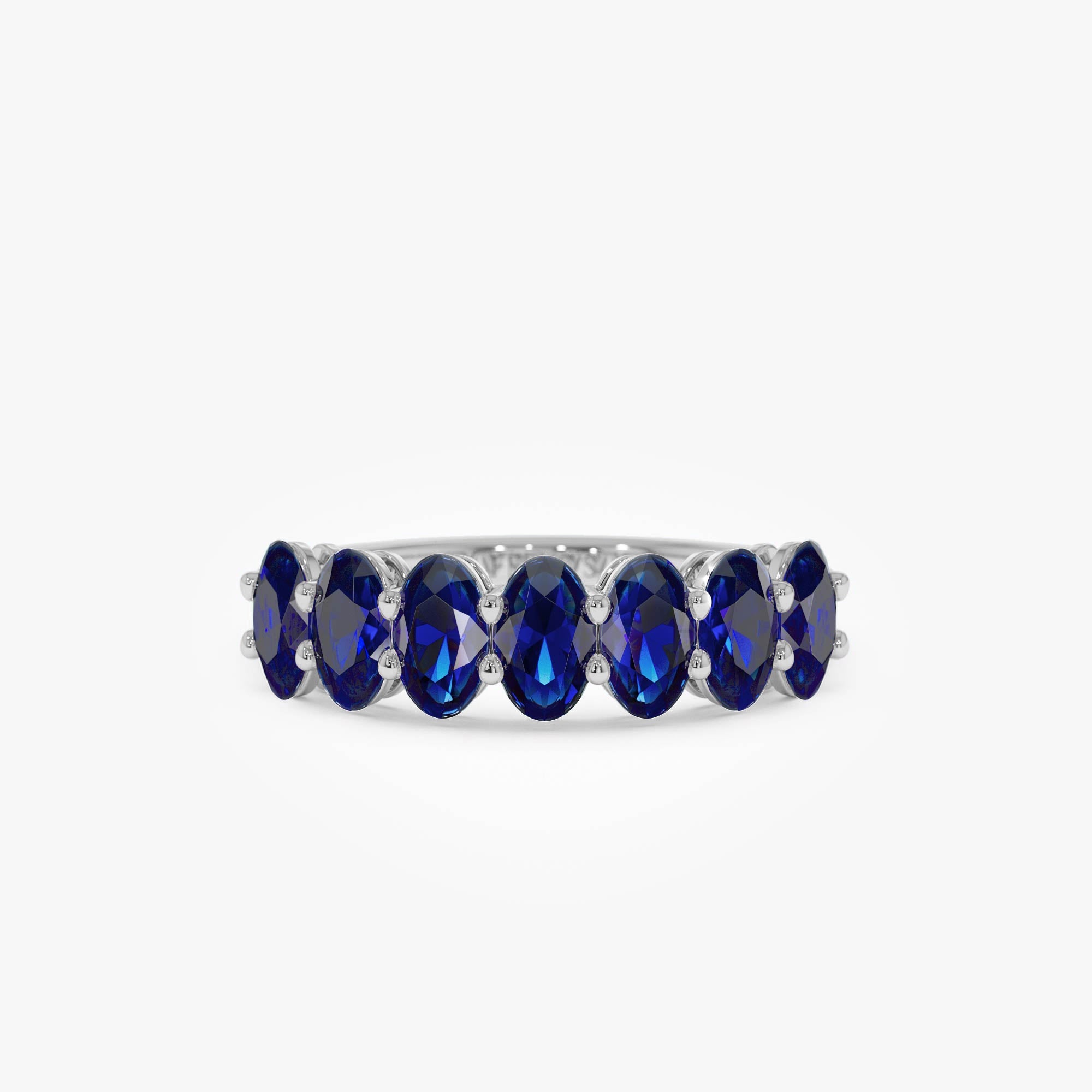 OBFJ0855 - 14k Oval Shaped Basket Setting Sapphire Ring 7
