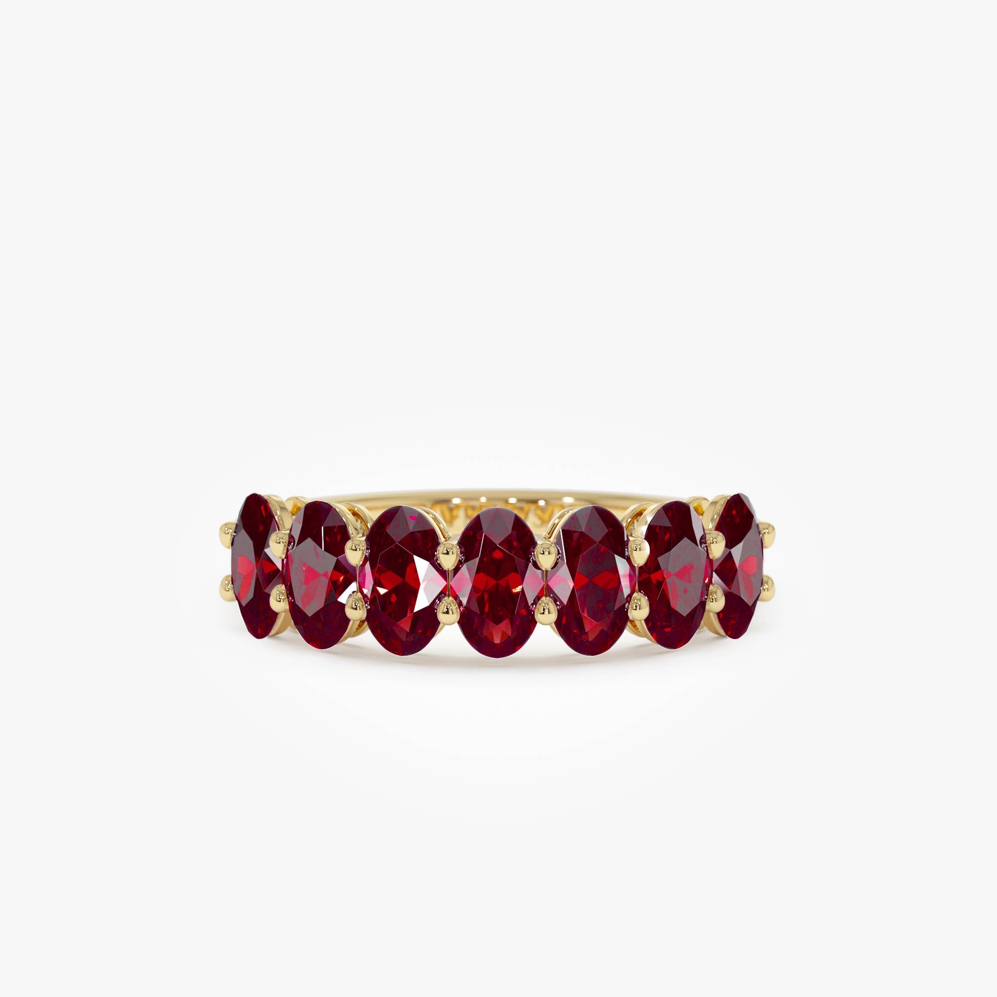 OBFJ0854 - 14k Oval Shaped Basket Setting Ruby Ring 1