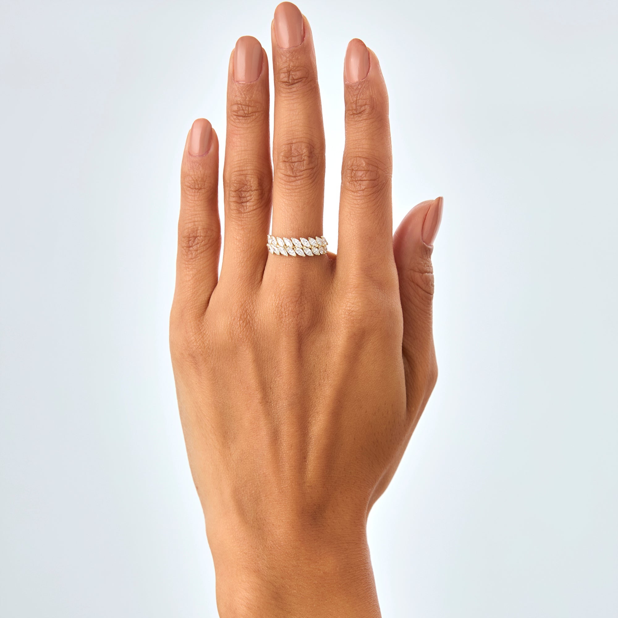 OBFJ0637 - 14k Double Row Marquise Anniversary Ring 4