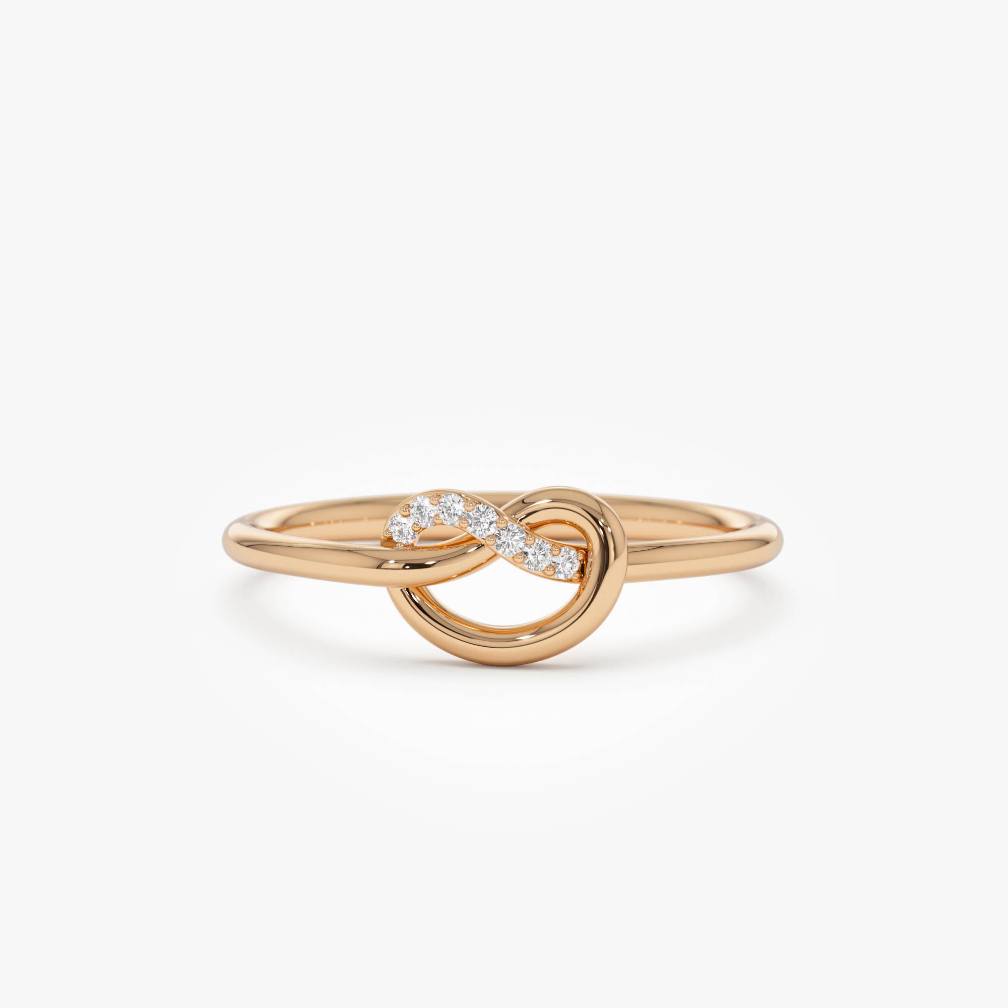 OBFJ0759 - 14k Love Knot Diamond Ring 7