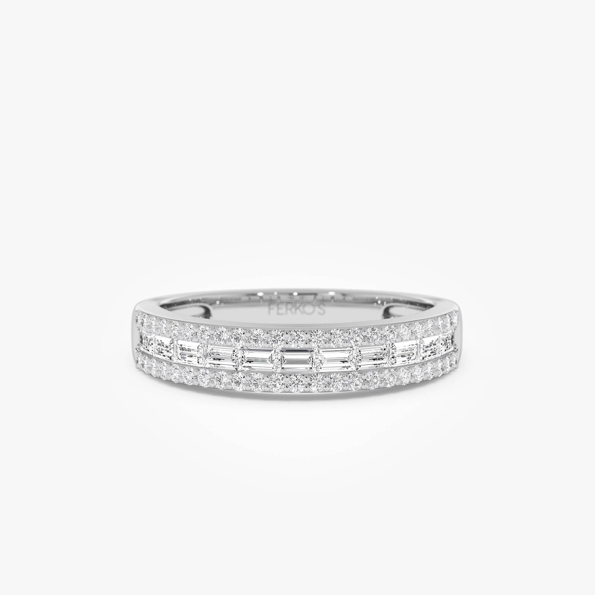 OBFJ0692 - 14k Horizontal Set Baguette Diamond Anniversary Band 6