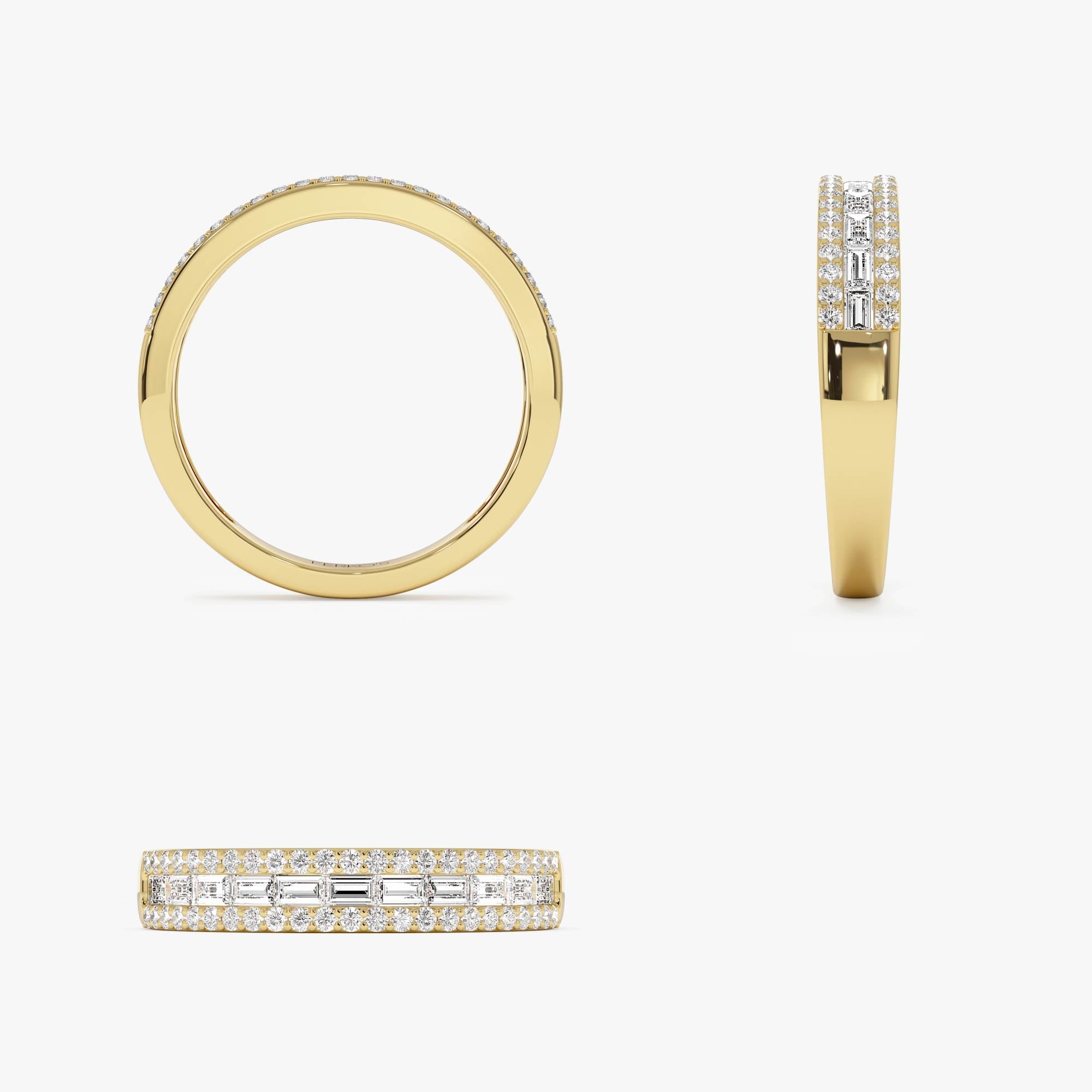 OBFJ0692 - 14k Horizontal Set Baguette Diamond Anniversary Band 9