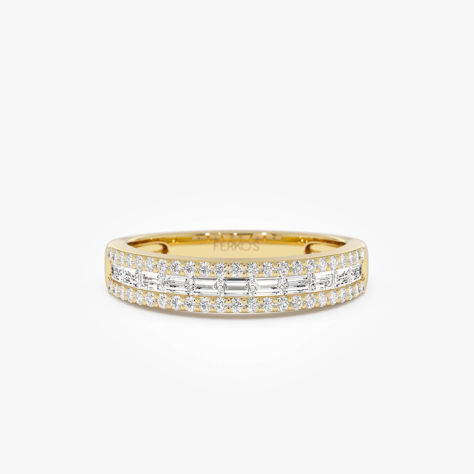 OBFJ0692 - 14k Horizontal Set Baguette Diamond Anniversary Band 1