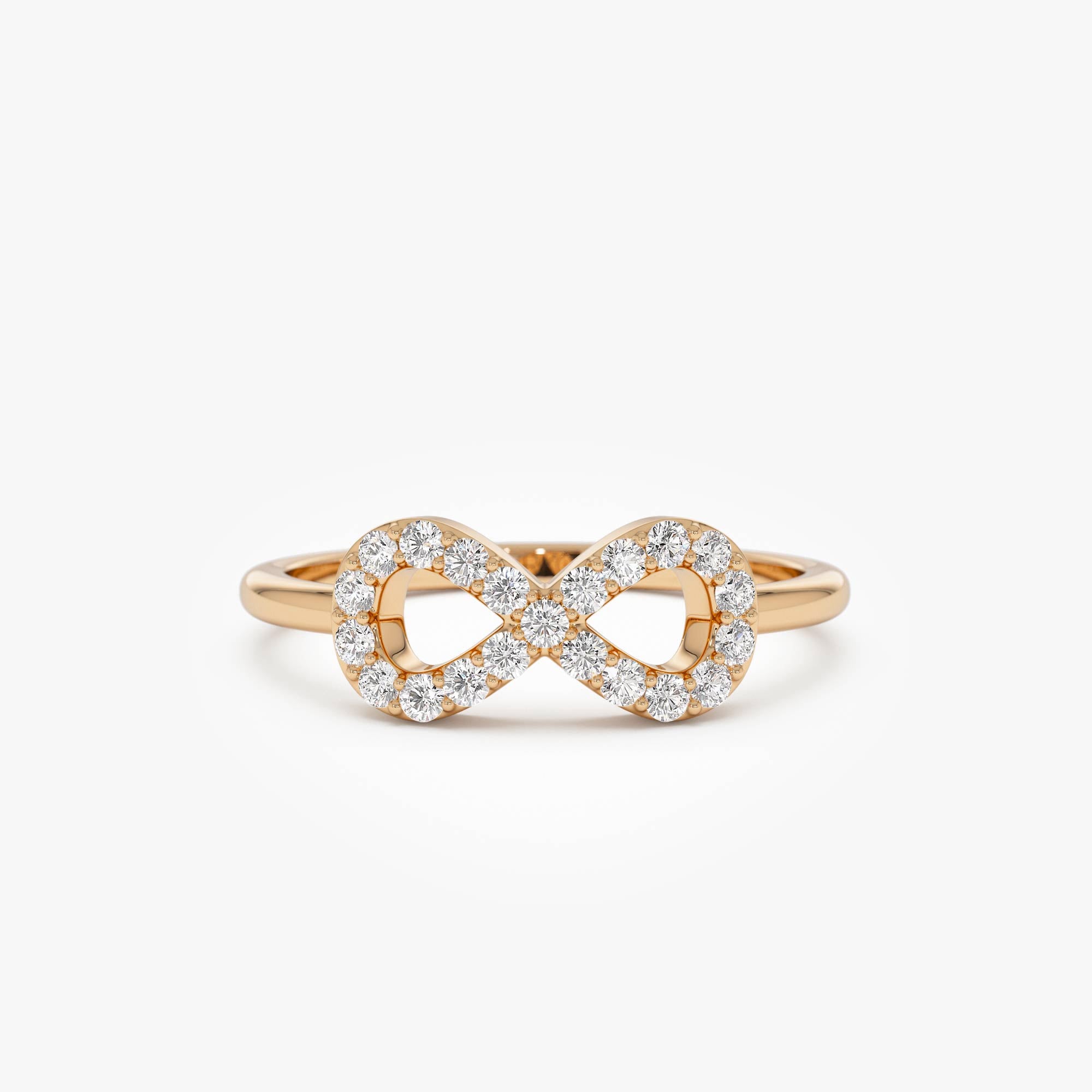 OBFJ0685 - 14k Diamond Infinity Symbol Ring 5