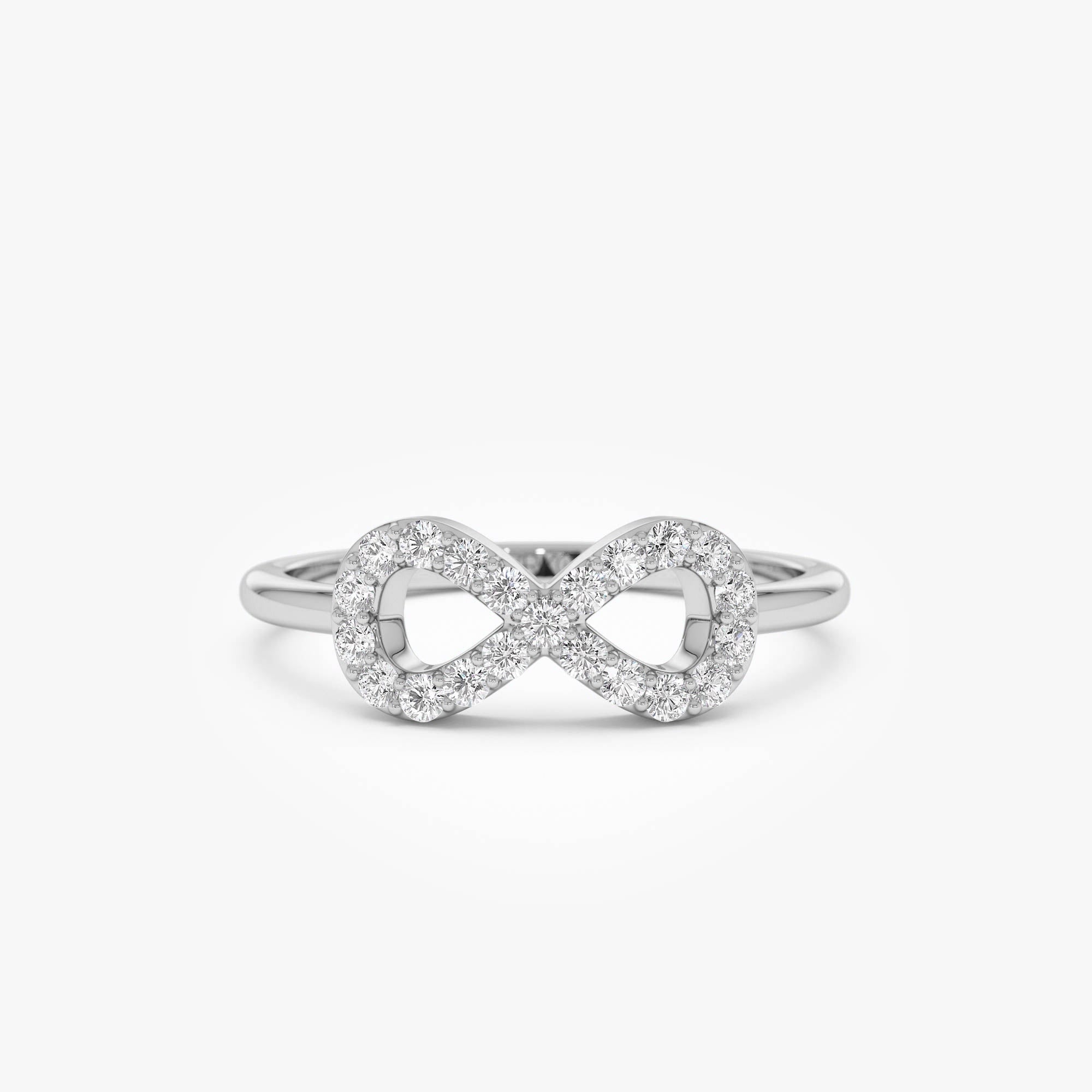 OBFJ0685 - 14k Diamond Infinity Symbol Ring 6