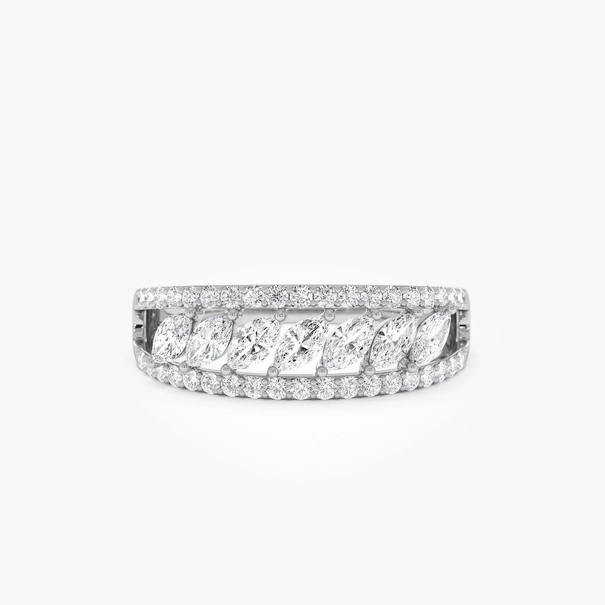 OBFJ0684 - 14k Diamond Band with Marquise Center 7