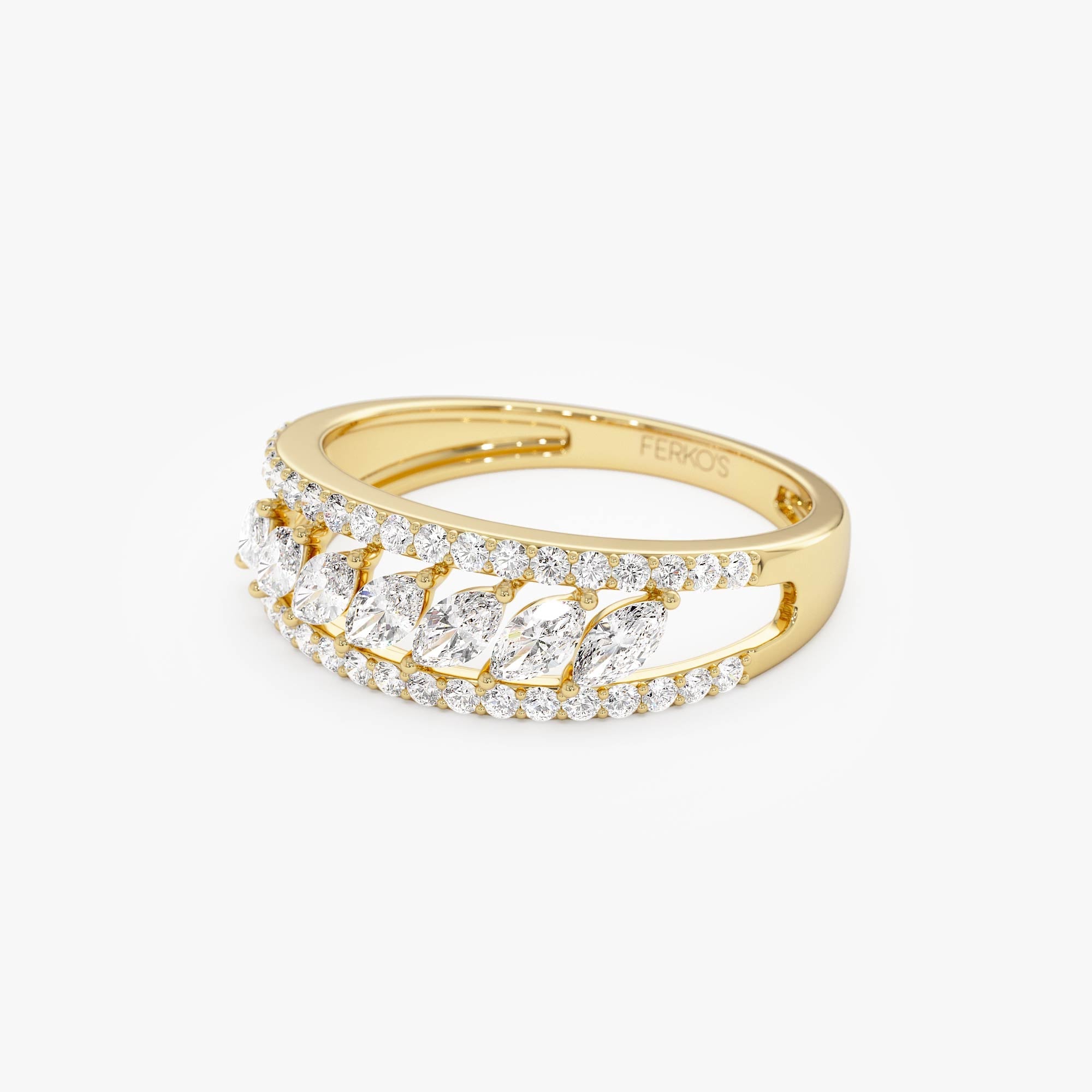 OBFJ0684 - 14k Diamond Band with Marquise Center 8