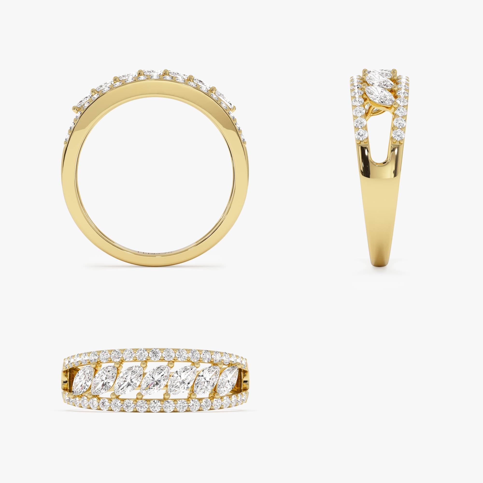 OBFJ0684 - 14k Diamond Band with Marquise Center 9
