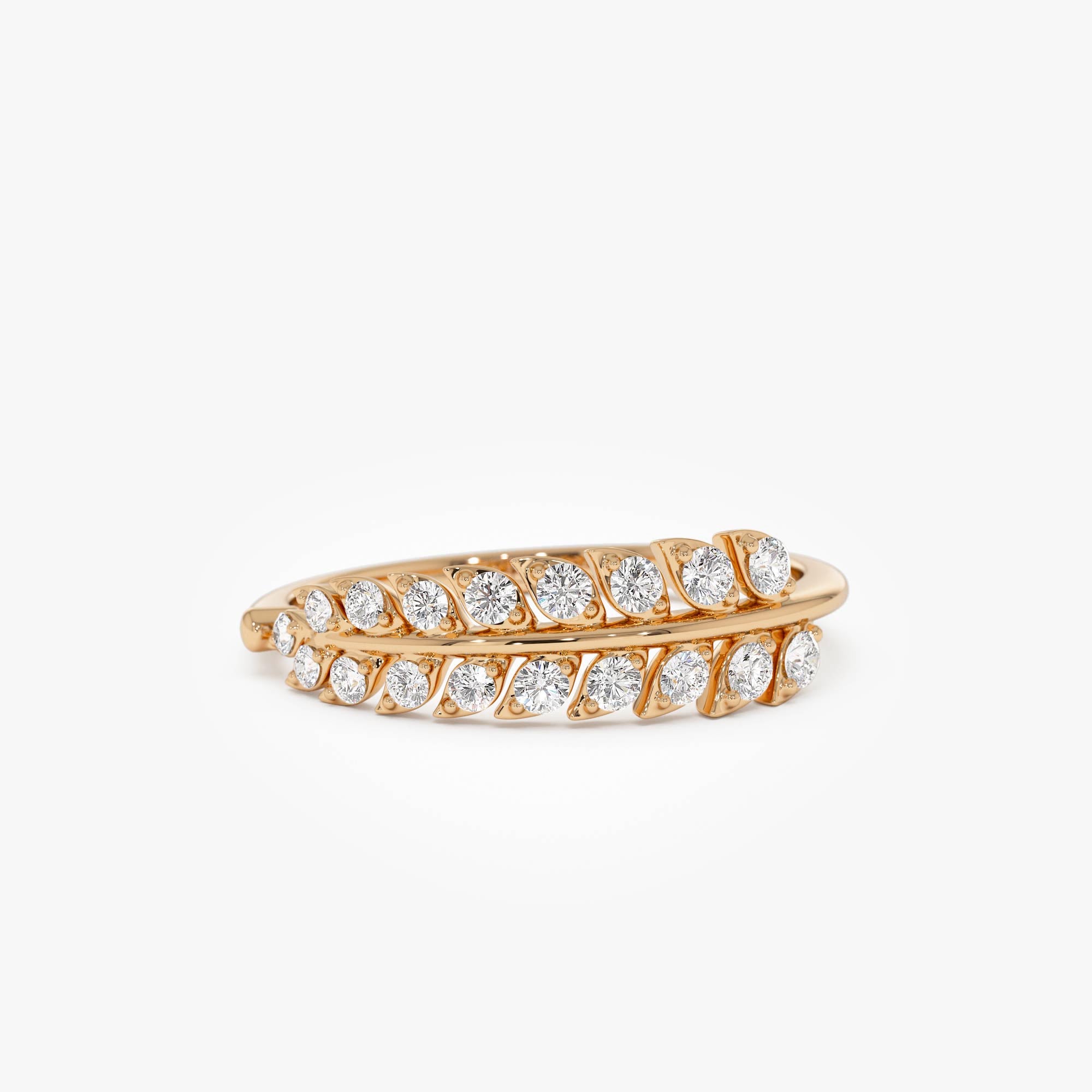 OBFJ0680 - 14k Leaf Inspired Diamond Wrap Ring 5