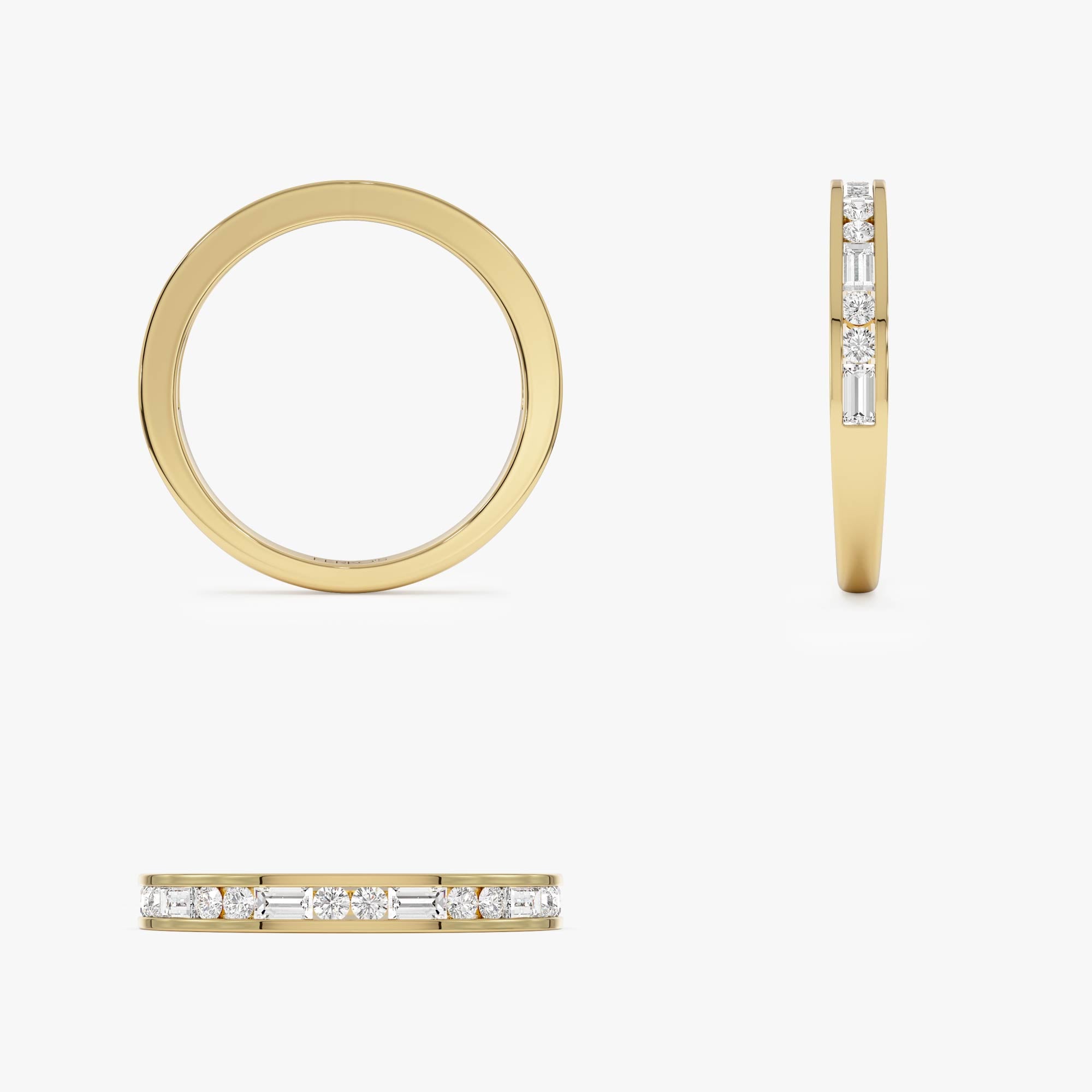 OBFJ0645 - 14k Baguette and Round Diamond Channel Band 8