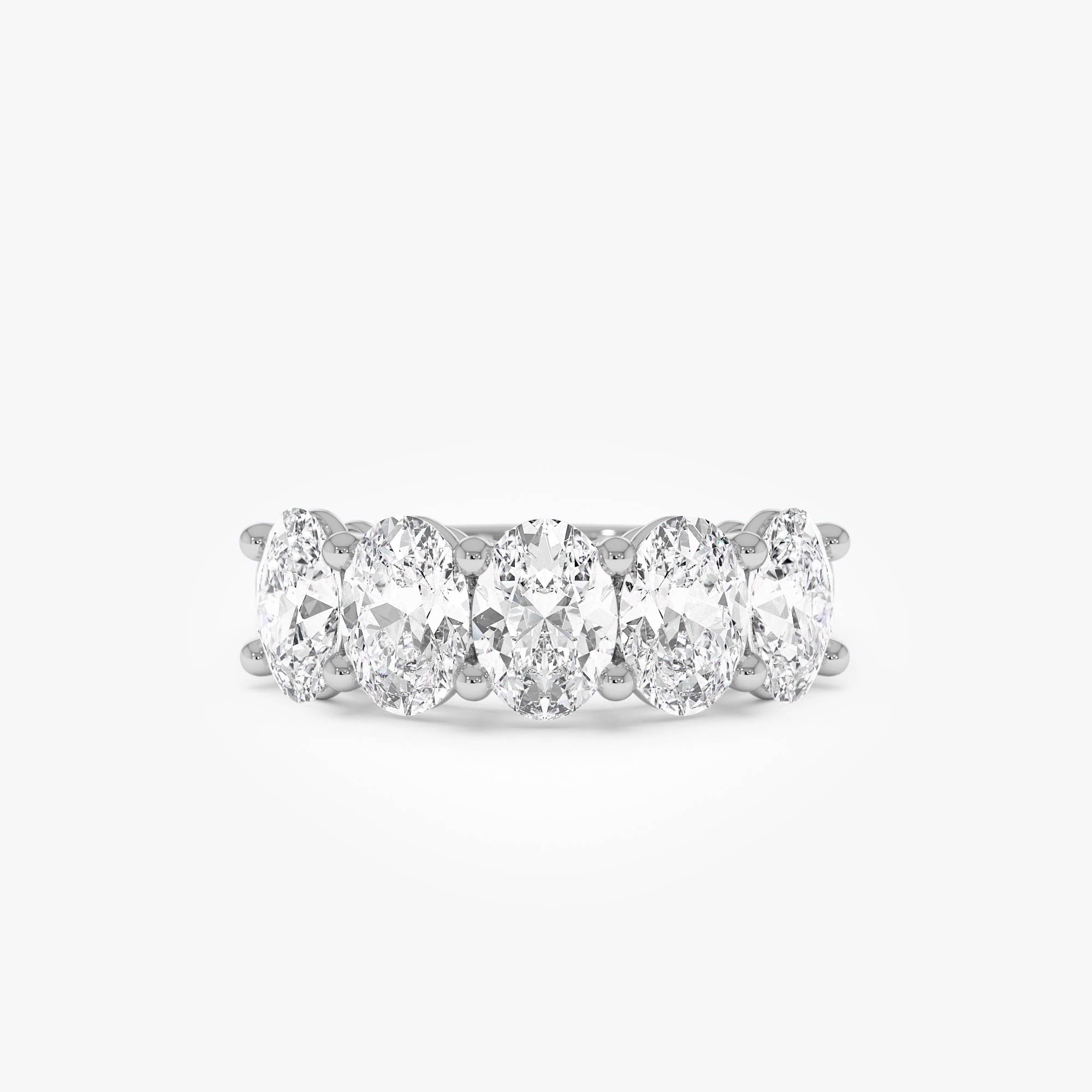OBFJ0578 - 2.75 ctw 14k Prong Setting Five Stone Oval Shape Lab Grown Diamond Anniversary Ring - Giada 8