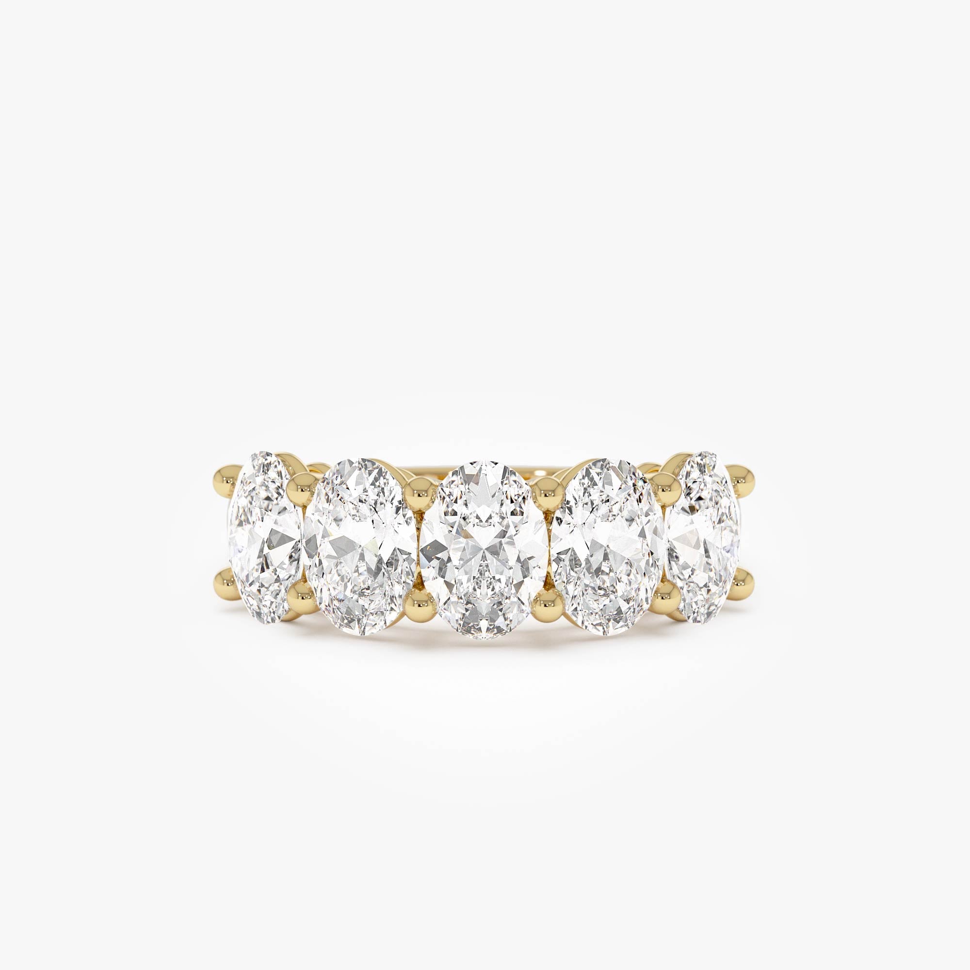 OBFJ0578 - 2.75 ctw 14k Prong Setting Five Stone Oval Shape Lab Grown Diamond Anniversary Ring - Giada 1