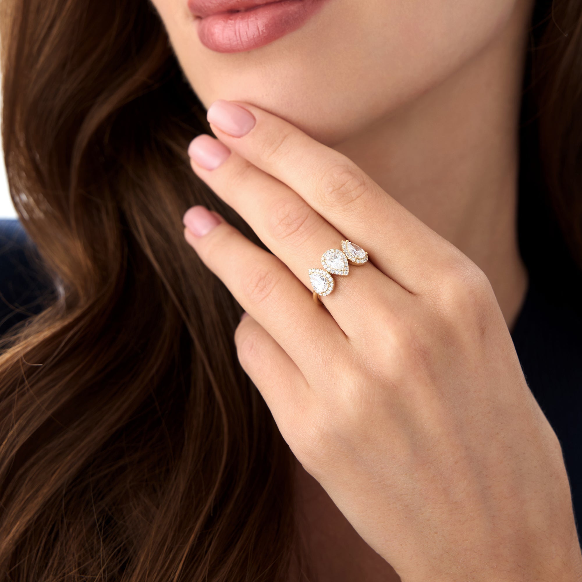OBFJ0565 - 1.90 Ctw 14k Pear Shaped Halo Setting Lab Grown Diamond Ring - Viola 3