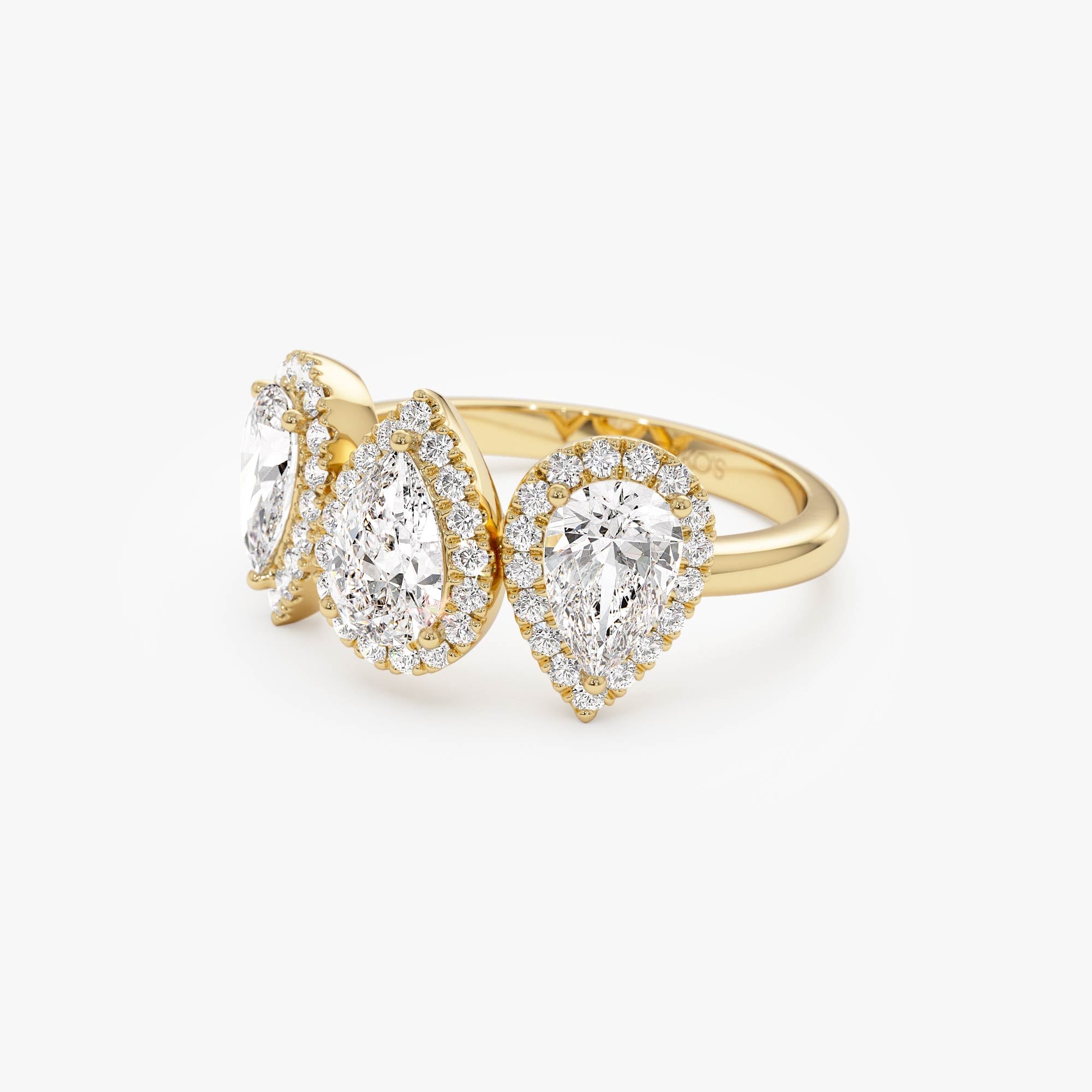 OBFJ0565 - 1.90 Ctw 14k Pear Shaped Halo Setting Lab Grown Diamond Ring - Viola 8