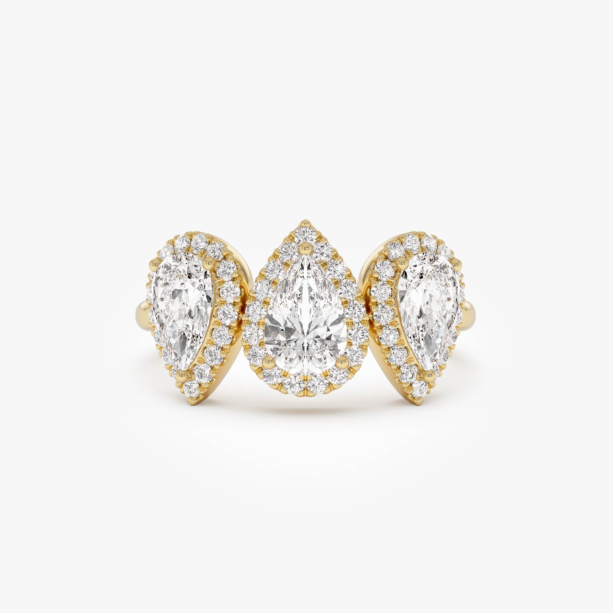 OBFJ0565 - 1.90 Ctw 14k Pear Shaped Halo Setting Lab Grown Diamond Ring - Viola 1