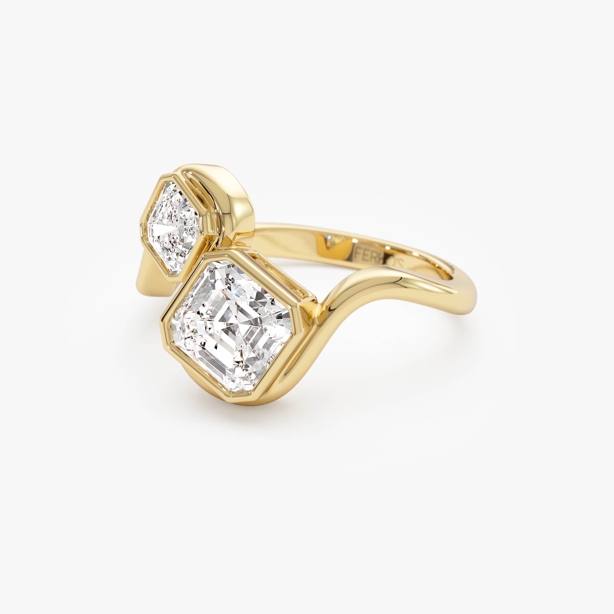 OBFJ0568 - 2.10 Ctw 14k Bezel Setting Asscher Cut Lab Grown Diamond Unique Toi Moi Ring - Paola 7