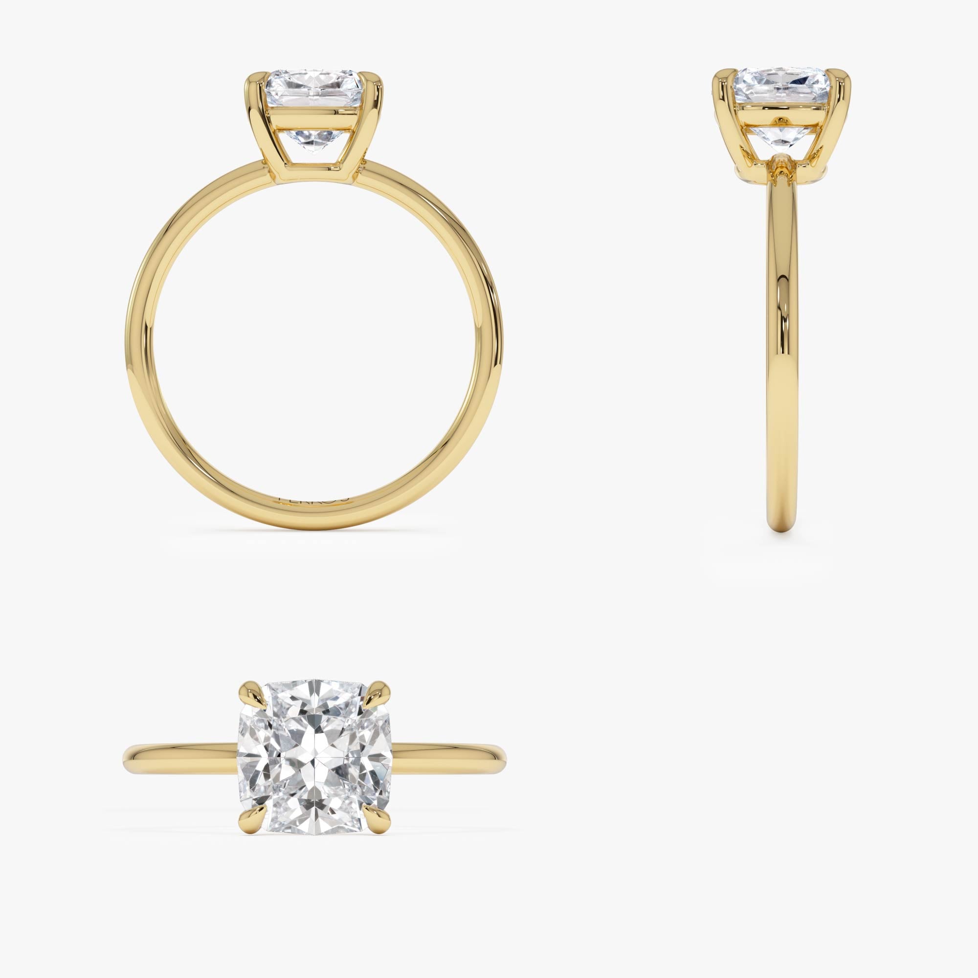 OBFJ0615 - 2.00 Ctw 14k Cushion Cut Lab Grown Diamond Engagement Ring - Evianne 10