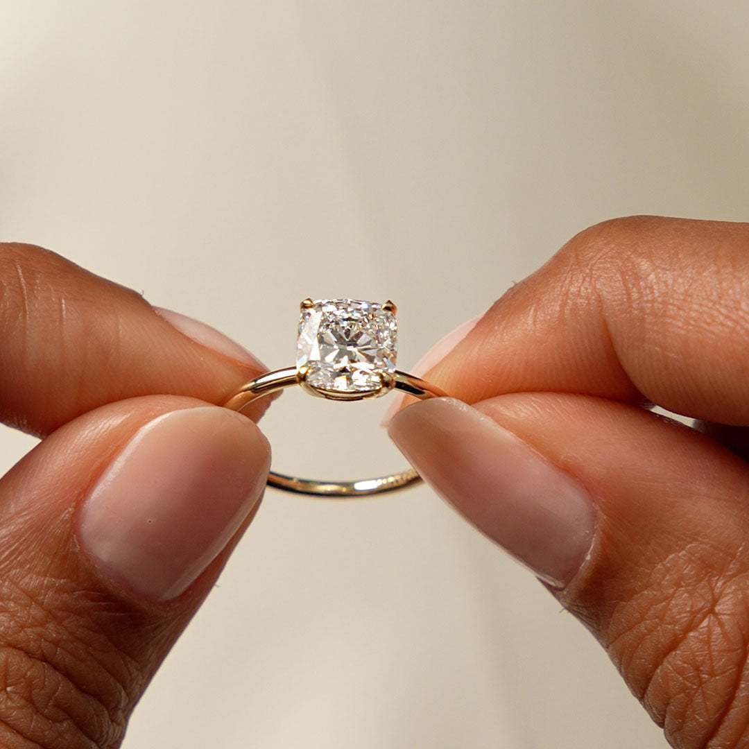 OBFJ0615 - 2.00 Ctw 14k Cushion Cut Lab Grown Diamond Engagement Ring - Evianne 3