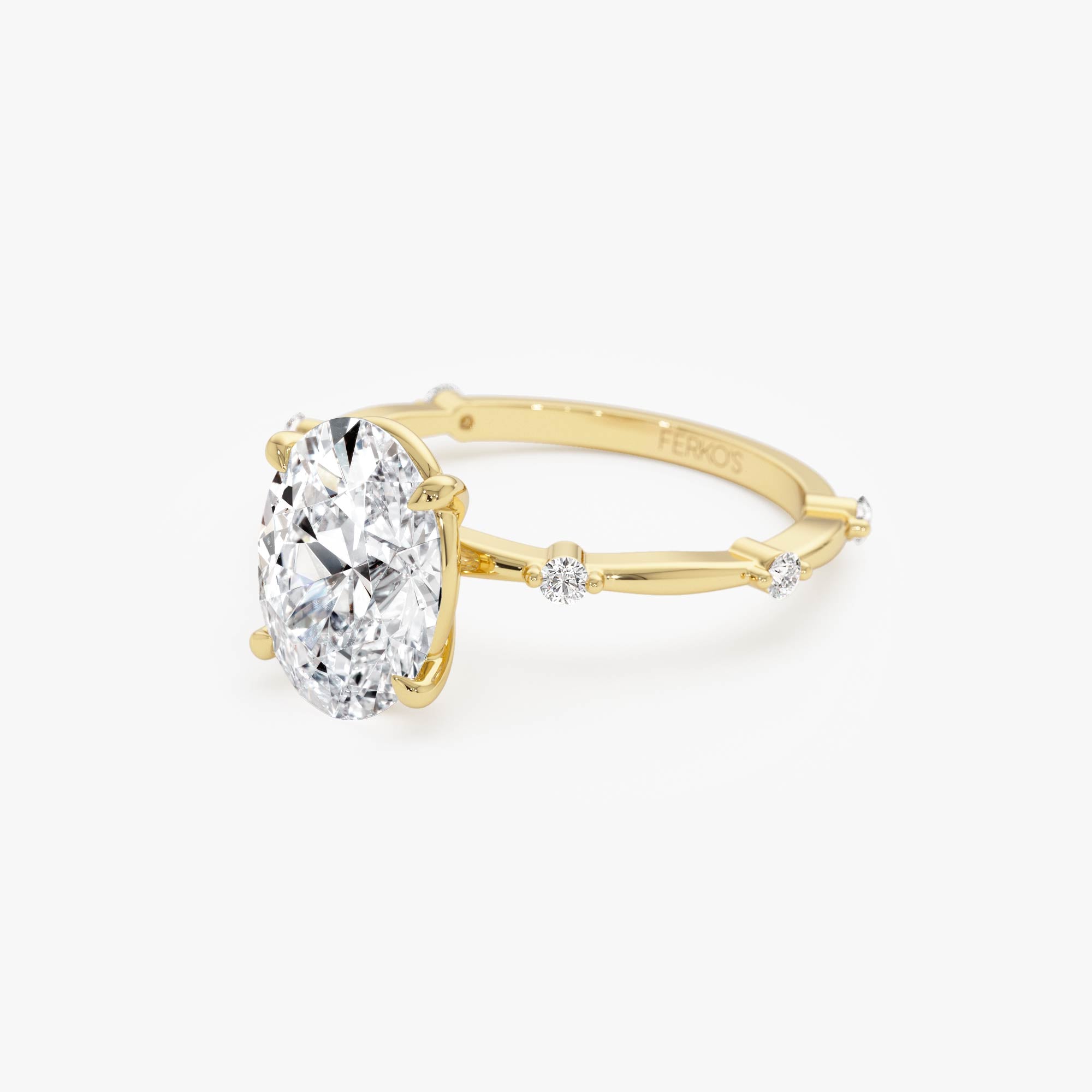 OBFJ0617 - 1.55 Ctw 14k Lab Grown Oval Diamond Engagement Ring Accent Band - Solenne 8