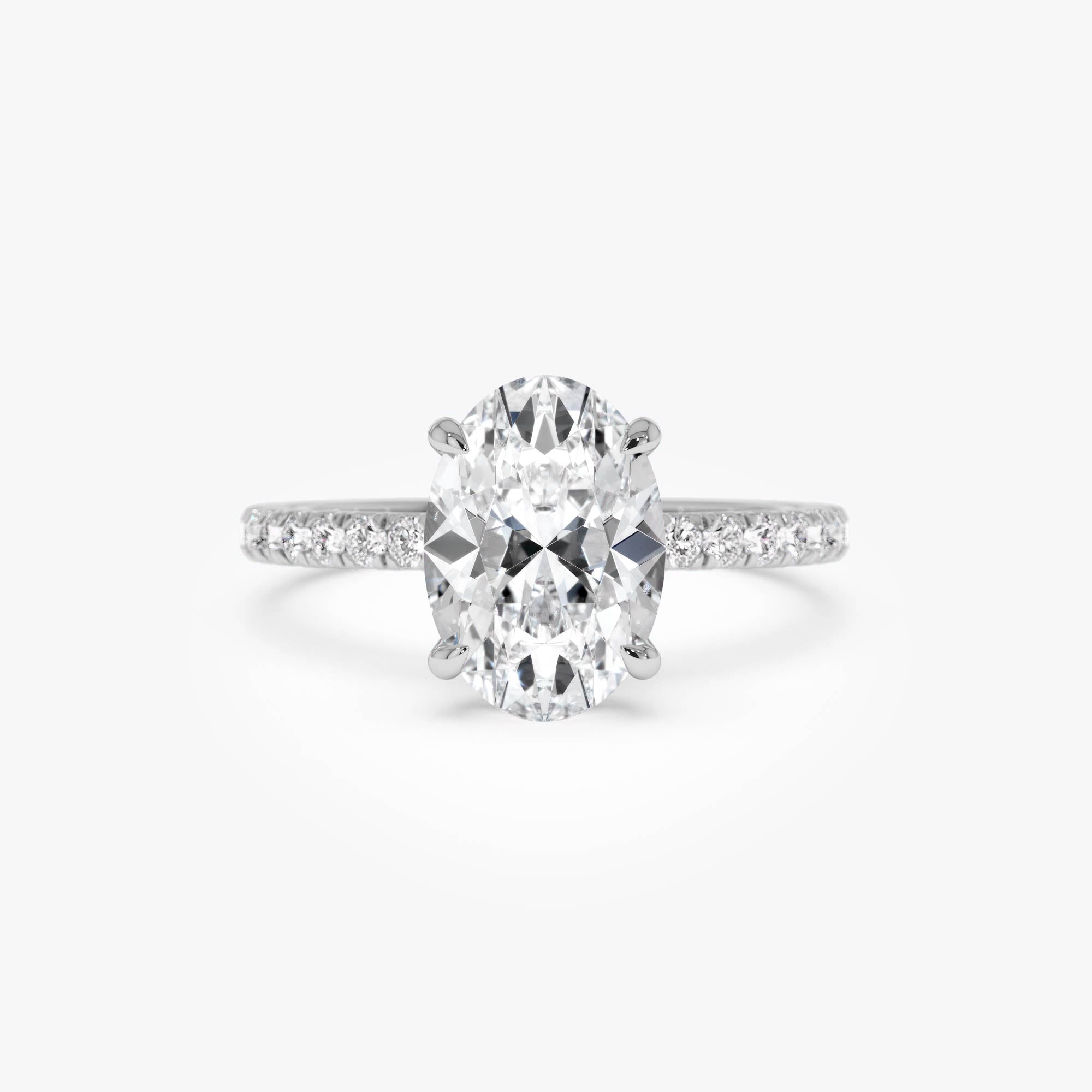 OBFJ0608 - 2.40 Ctw 14k Oval Shaped Lab Grown Diamond Pavé Setting with Hidden Halo - Vivara 4