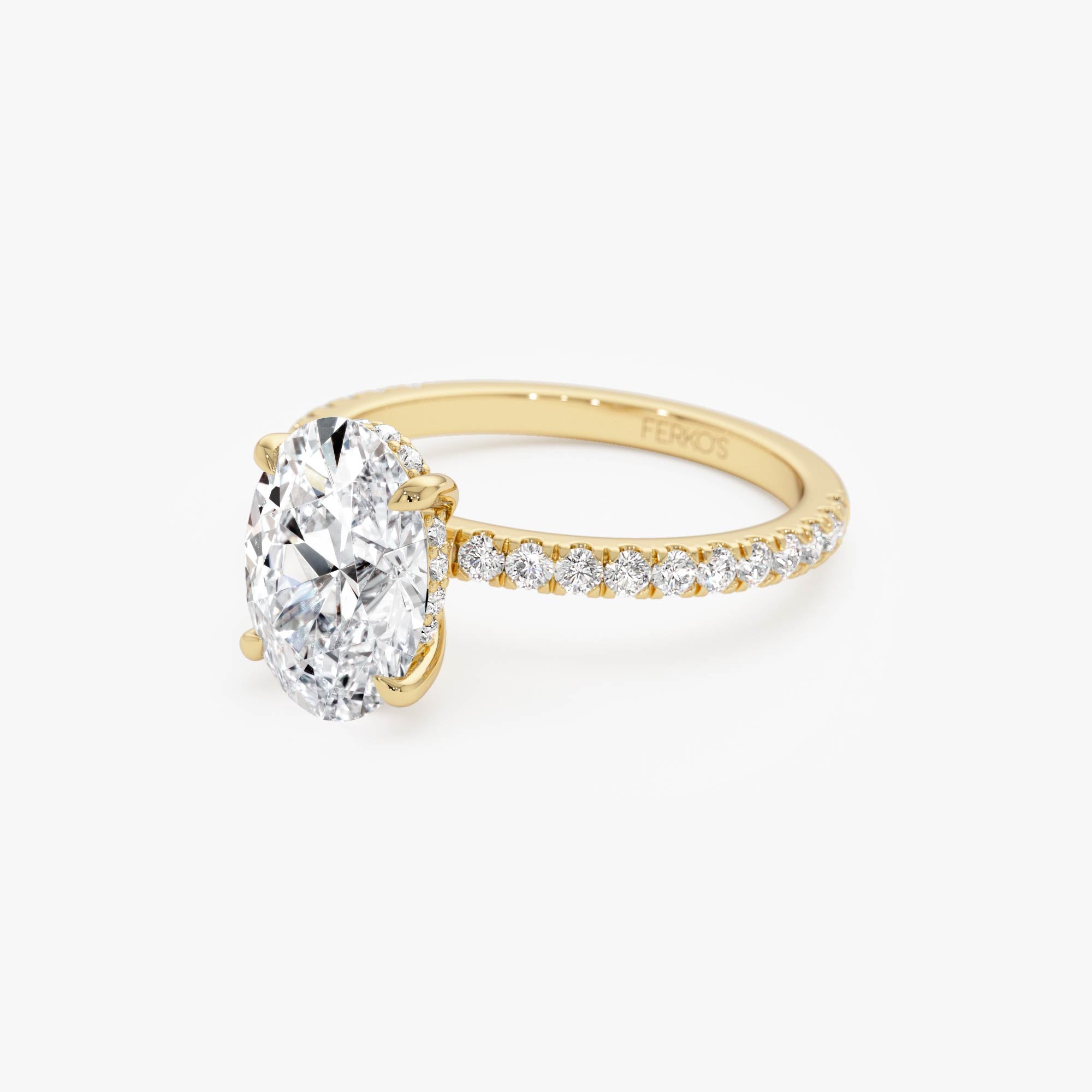 OBFJ0608 - 2.40 Ctw 14k Oval Shaped Lab Grown Diamond Pavé Setting with Hidden Halo - Vivara 5