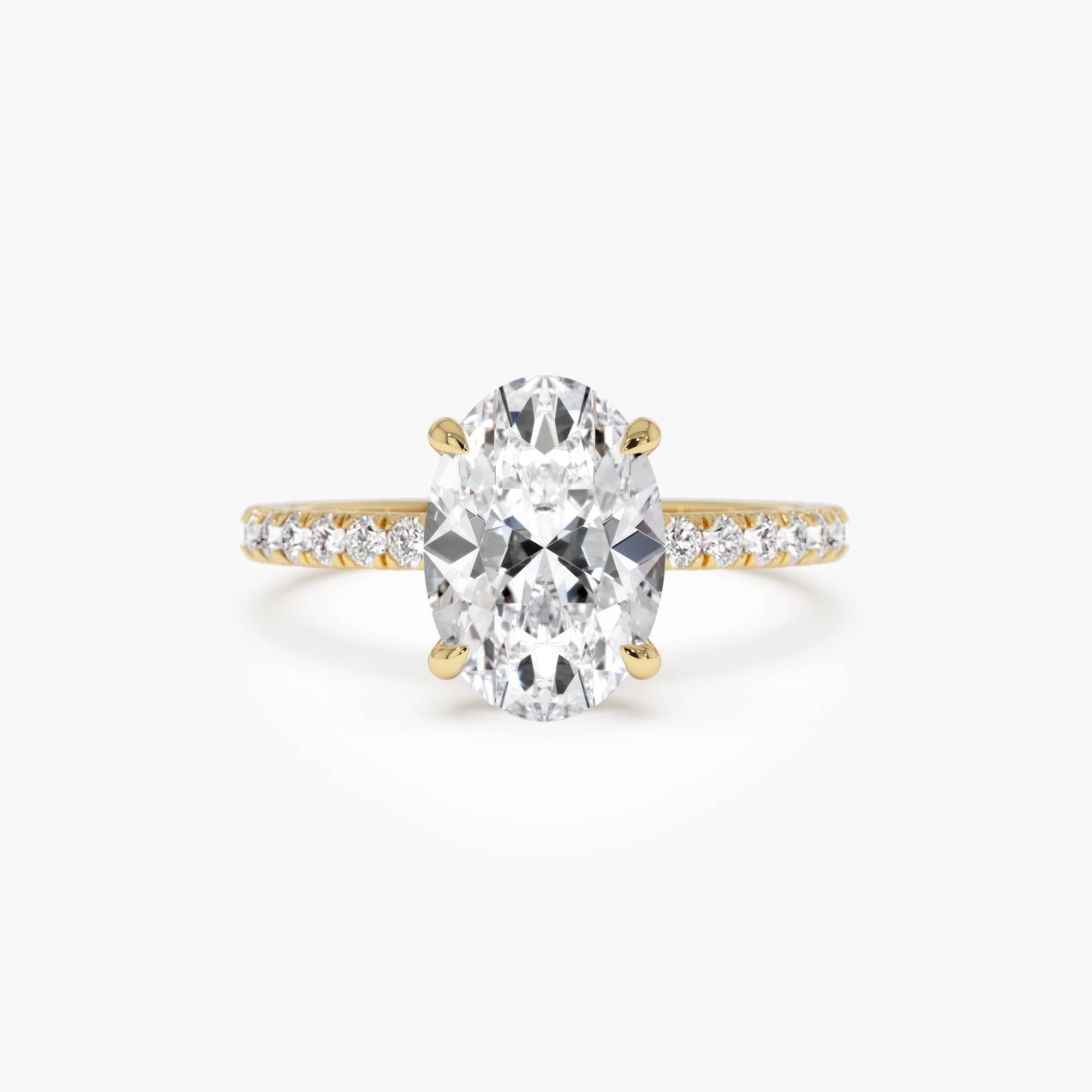 OBFJ0608 - 2.40 Ctw 14k Oval Shaped Lab Grown Diamond Pavé Setting with Hidden Halo - Vivara 1