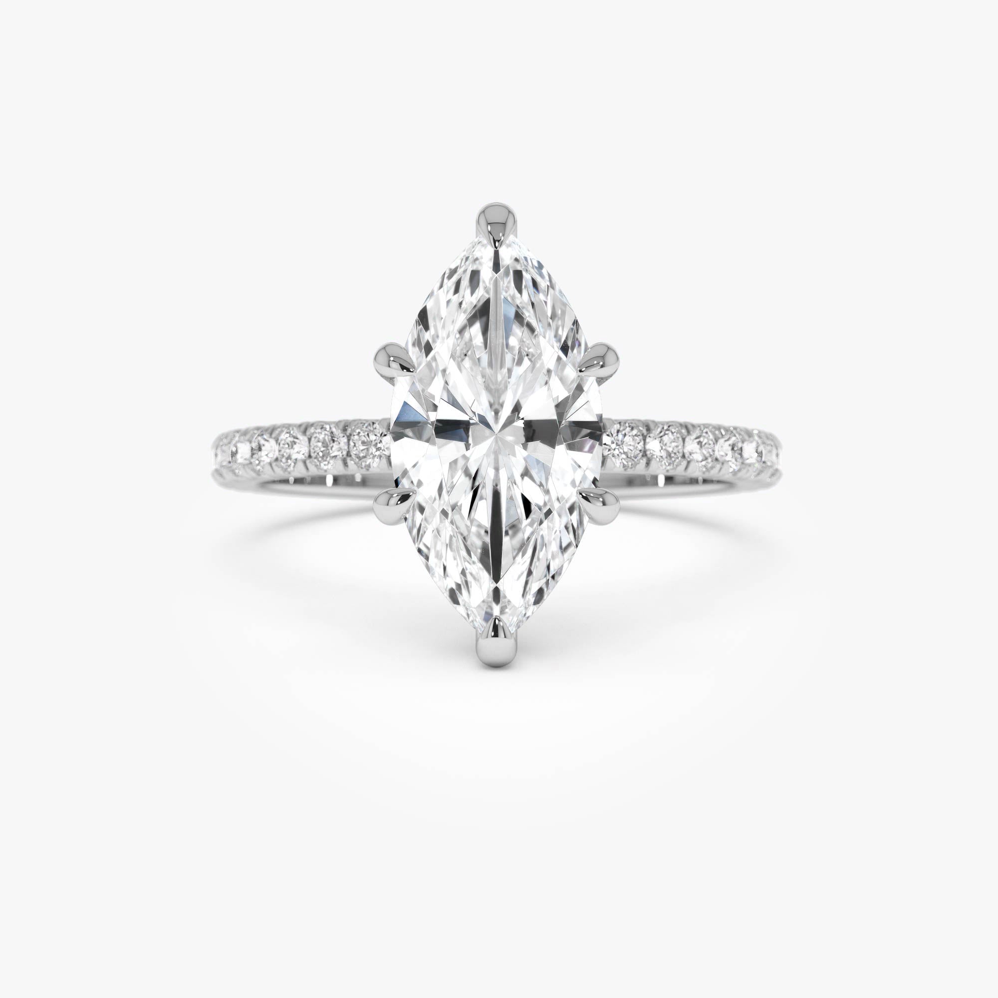 OBFJ0611 - 2.50 Ctw 14k Marquise Shaped Lab Grown Diamond Pavé Setting with Hidden Halo - Serene 7