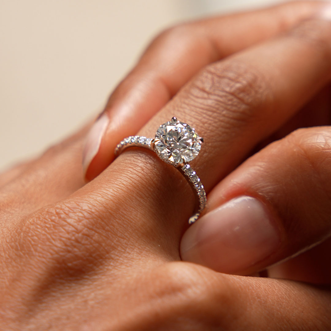 OBFJ0607 - 2.40 Ctw 14k Round Brilliant Lab Grown Diamond Pavé Setting with Hidden Halo - Selina 2