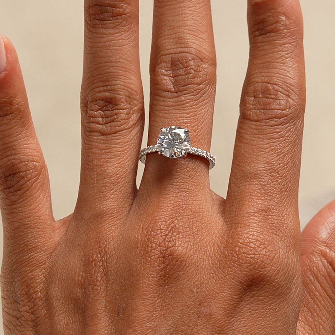 OBFJ0607 - 2.40 Ctw 14k Round Brilliant Lab Grown Diamond Pavé Setting with Hidden Halo - Selina 3