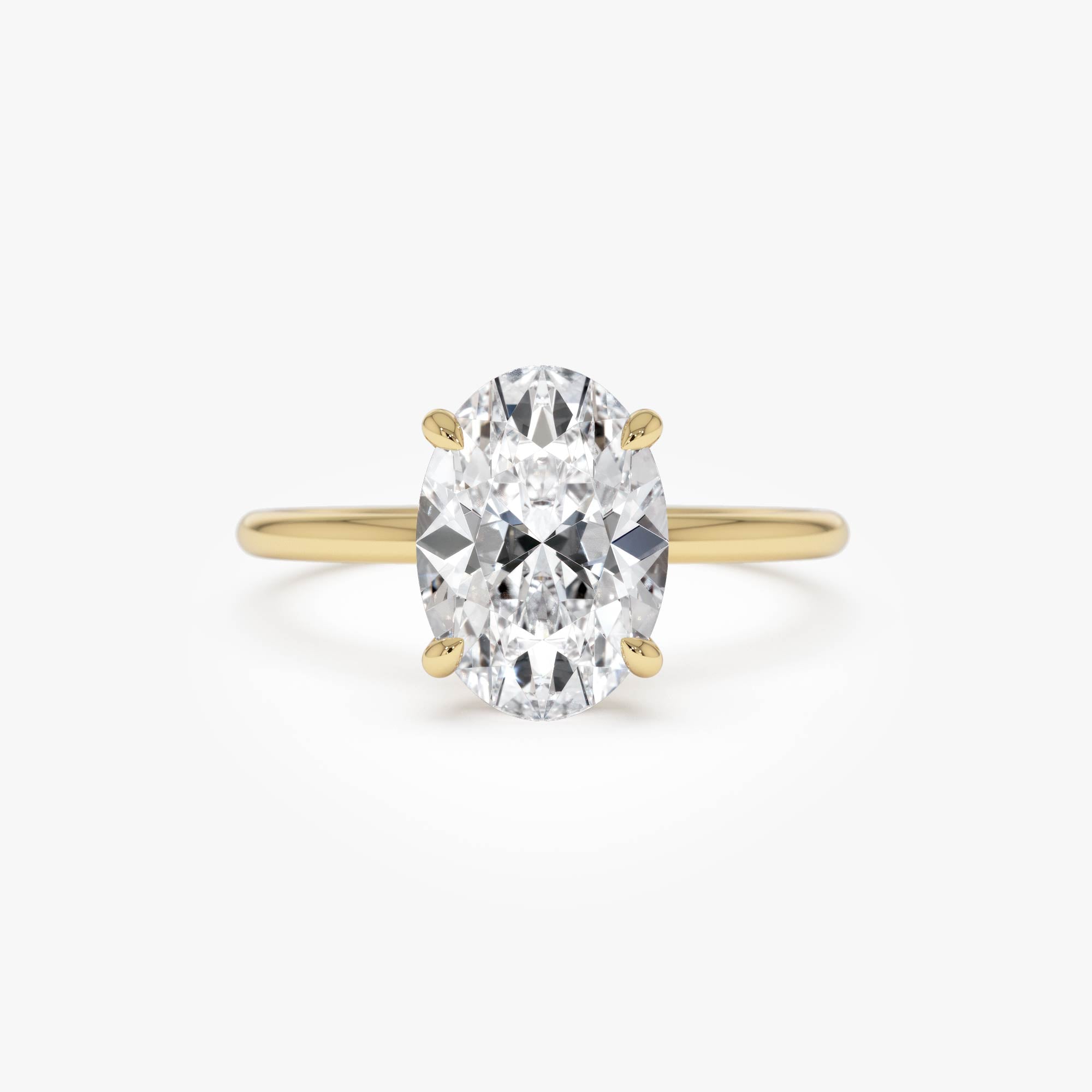 OBFJ0599 - 2 Ctw 14k Oval Lab Grown Diamond Engagement Ring with Hidden Halo – Maribel 1