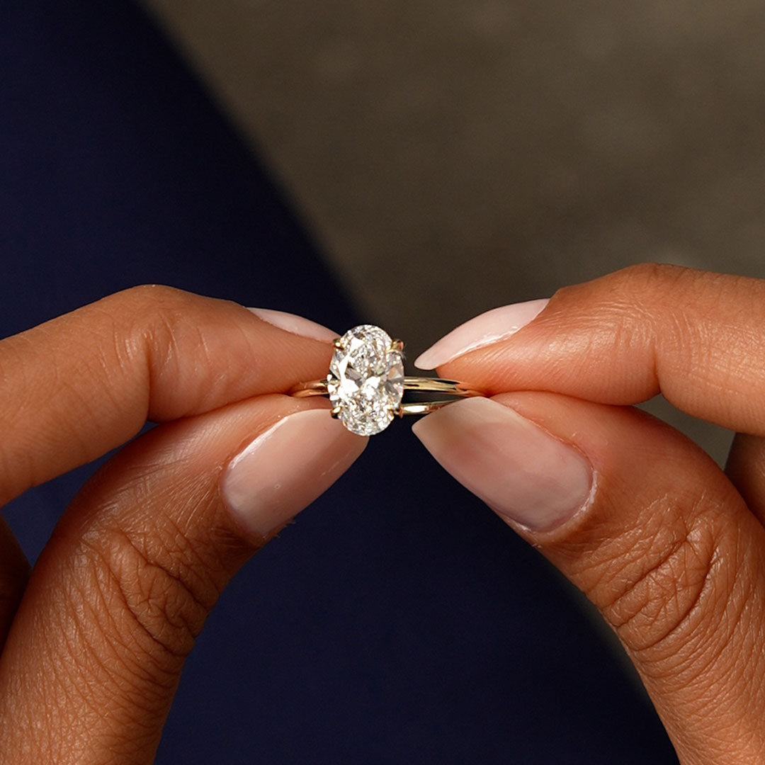 OBFJ0599 - 2 Ctw 14k Oval Lab Grown Diamond Engagement Ring with Hidden Halo – Maribel 4