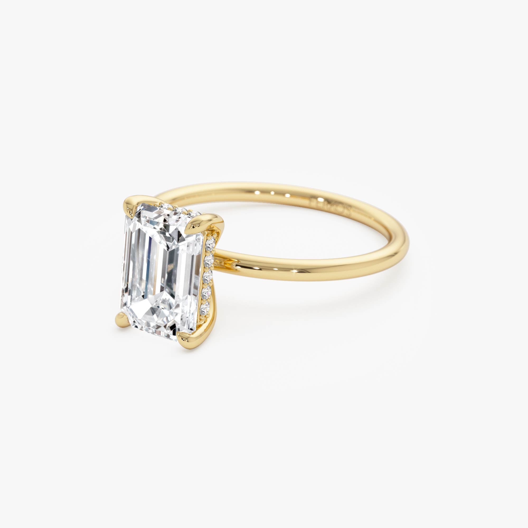 OBFJ0598 - 2.10 Ctw 14k Emerald Cut Lab Grown Diamond Hidden Halo Engagement Ring – Vivienne 8