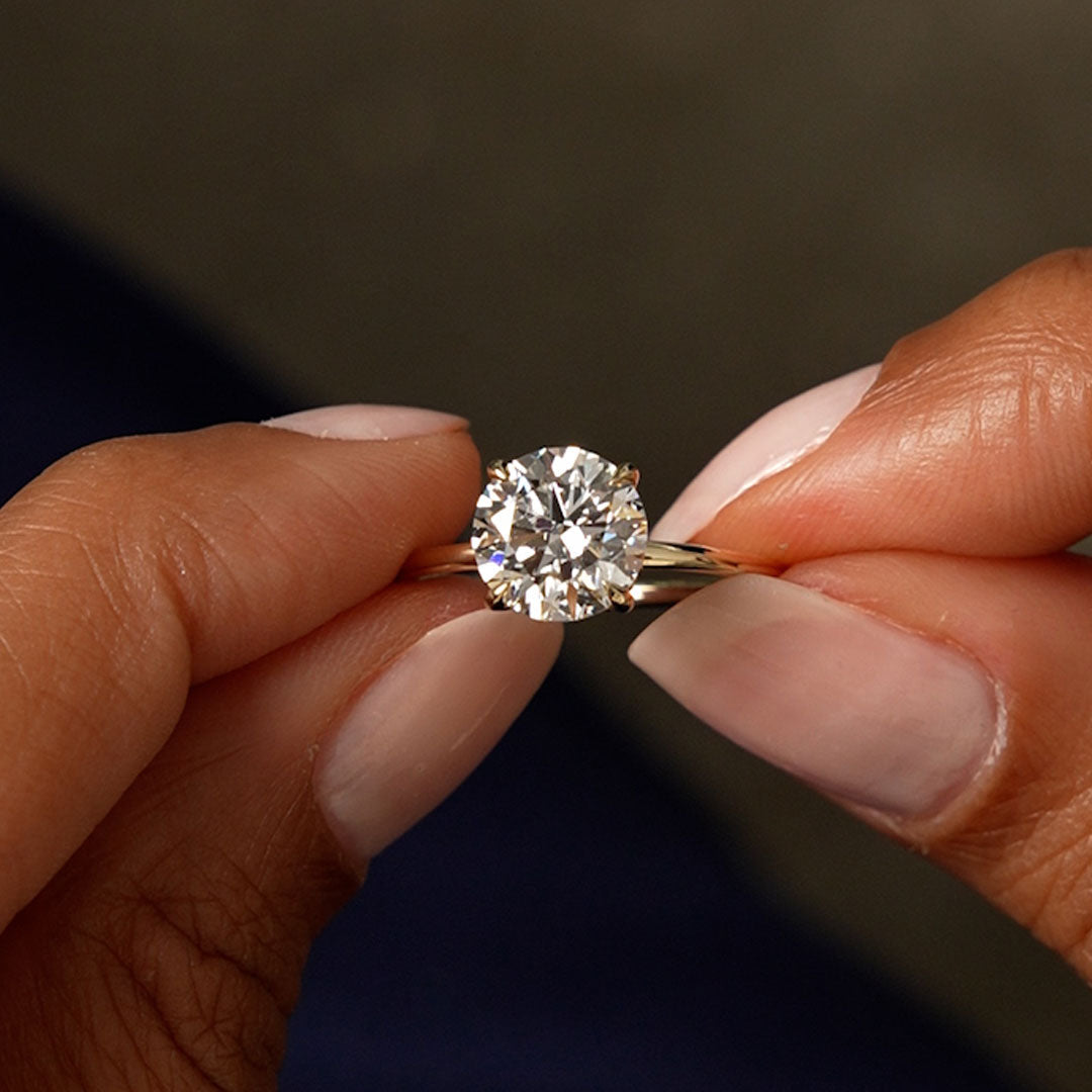 OBFJ0594 - 2.00 Ctw 14k Round Brilliant Lab Grown Diamond Engagement Ring with Hidden Halo – Rosalie 6