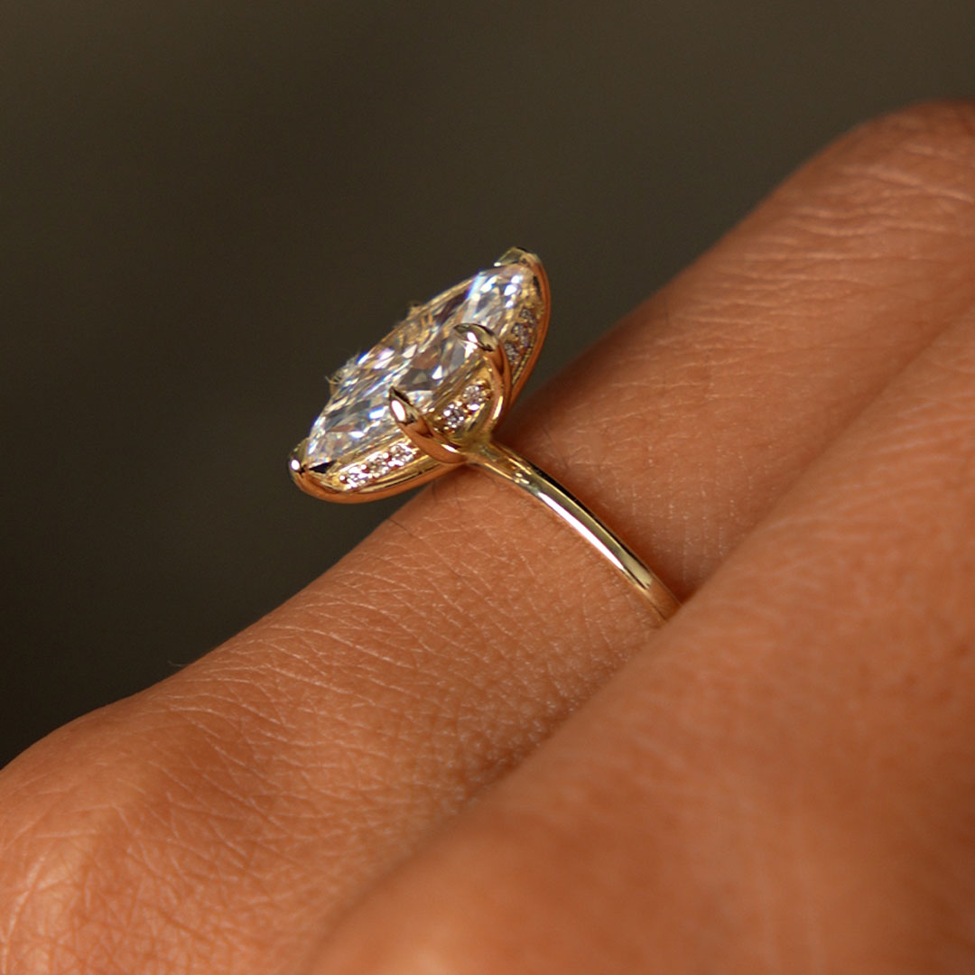 OBFJ0588 - 2.00 Ctw 14k Marquise Lab Grown Diamond Engagement Ring with Hidden Halo – Natalia 7