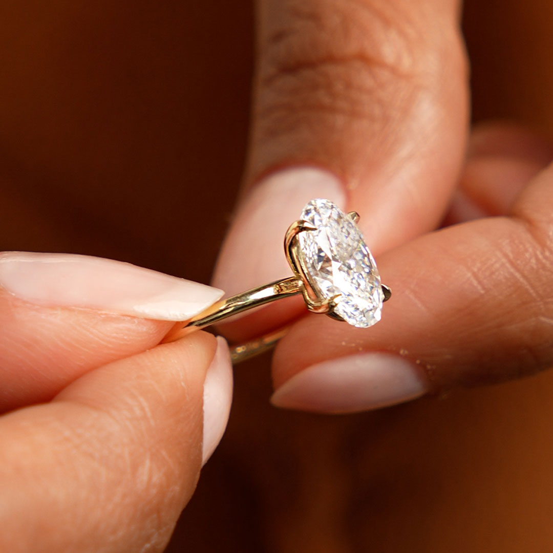 OBFJ0587 - 2.00 Ctw 14k Oval Shaped Prong Setting Lab Grown Diamond Engagement Ring – Odessa 6