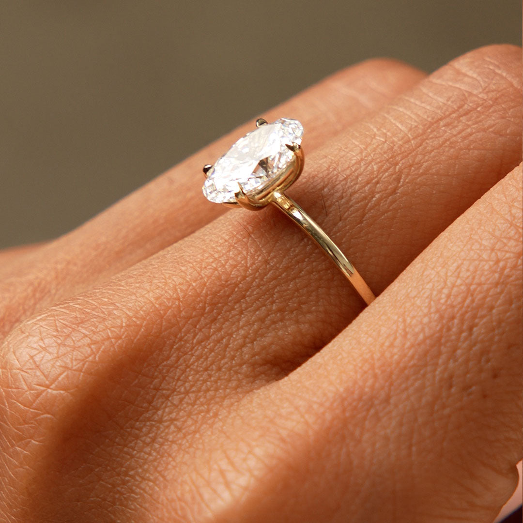 OBFJ0587 - 2.00 Ctw 14k Oval Shaped Prong Setting Lab Grown Diamond Engagement Ring – Odessa 5