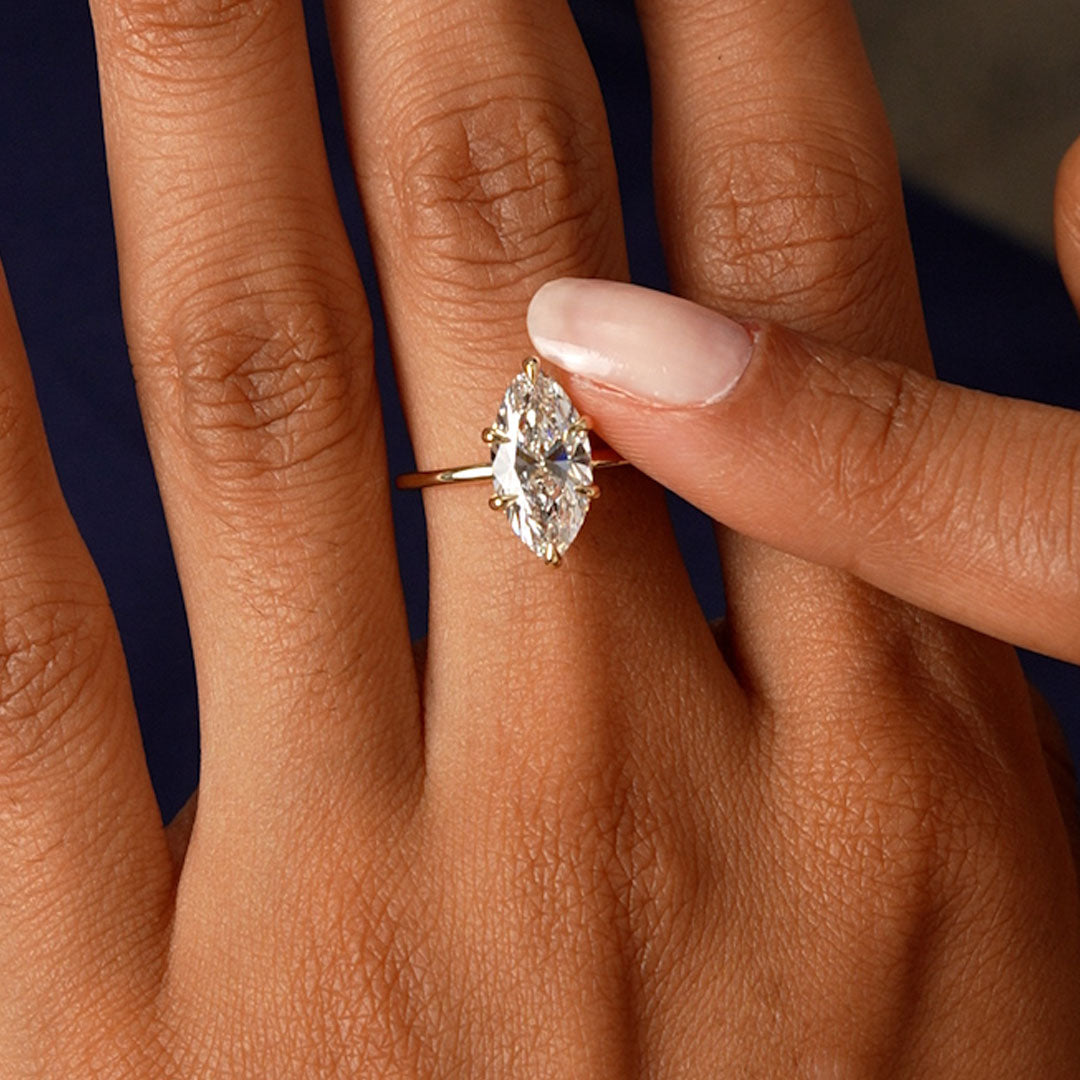 OBFJ0585 - 2.00 Ctw 14k Marquise Shape Prong Setting Lab Grown Diamond Engagement Ring – Verity 5