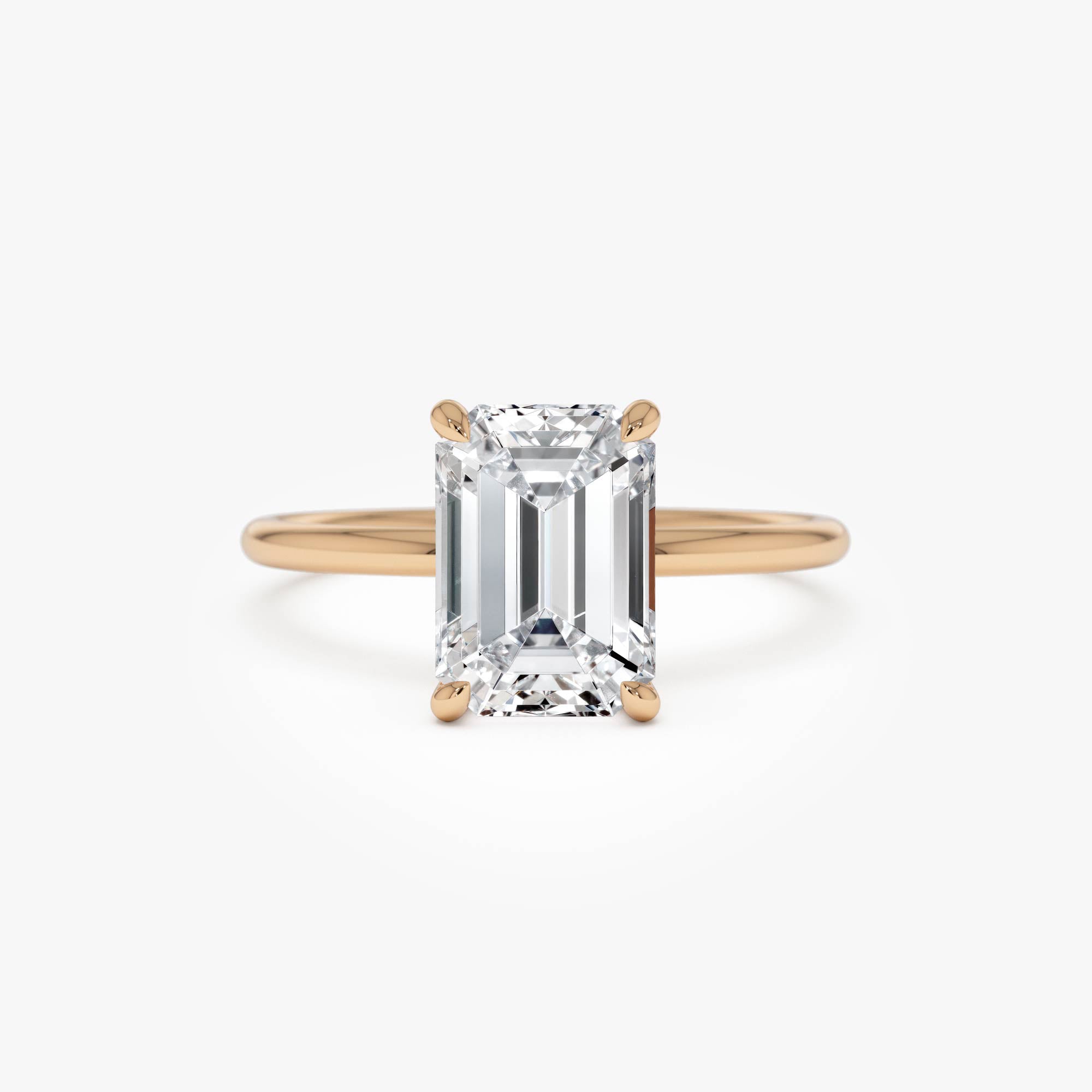 OBFJ0583 - 2.00 Ctw 14k Emerald Cut Prong  Setting Lab Grown Diamond Engagement Ring  – Marcelline 9